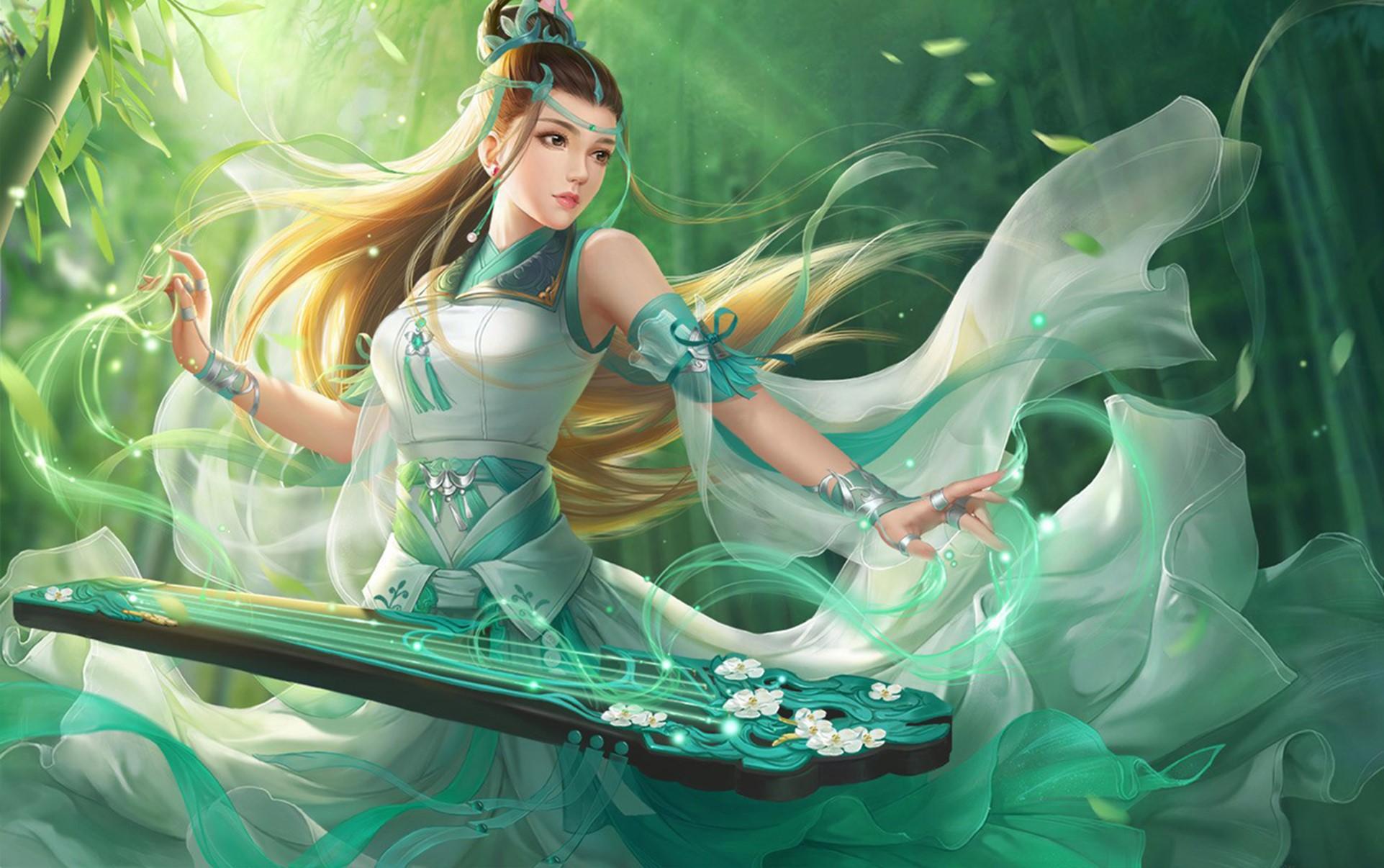 1923x1206 Wallpaper / fantasy girl, fantasy art, WuXia, Chinese dress free download
