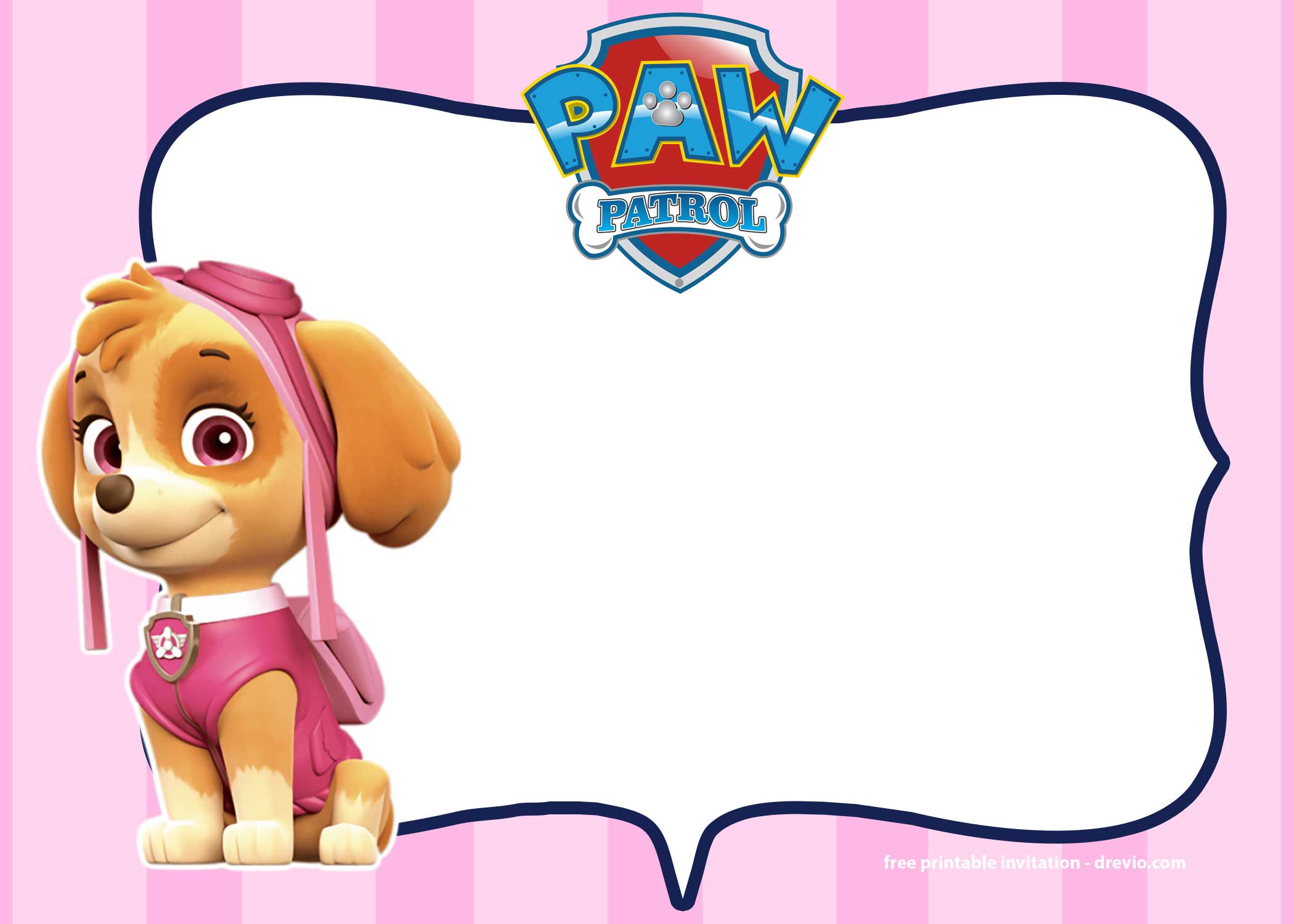 2100x1500 FREE Printable Skye Paw Patrol Invitations Templates. Download Hundreds FREE PRINTABLE Birthday Invitation Templates