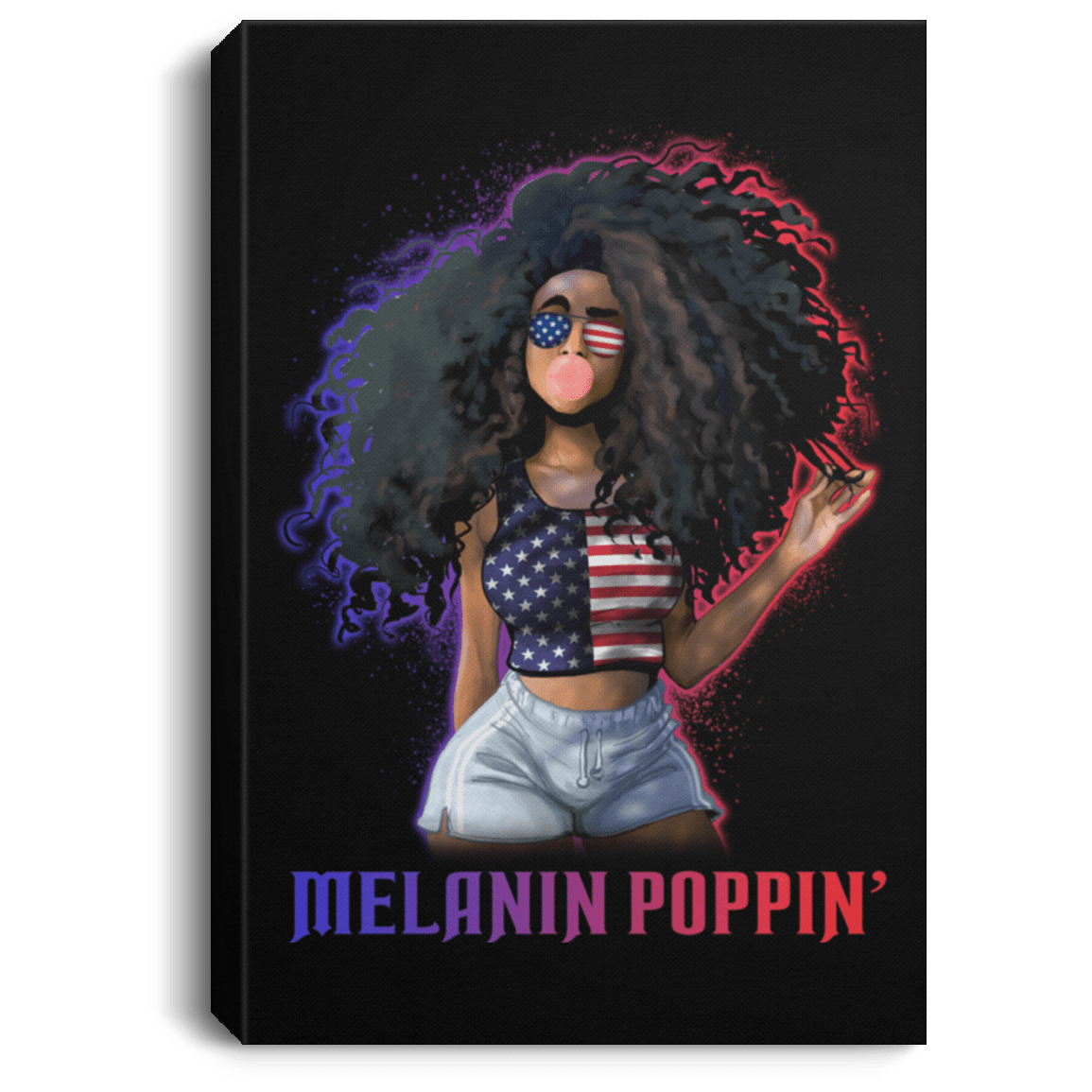 1155x1155 African American Canvas Painting Fashion Afro Girl Melanin Poppin' Bla