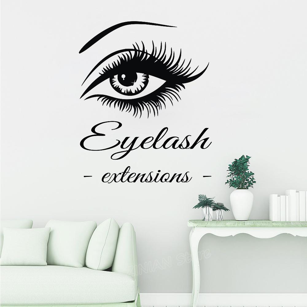 1000x1000 Eye Eyelashes Extensions Wall Decal Art Vinyl Home Wall Decor Large Lashes Eyebrows Wallpaper Diy Wall Stickers New Arrival Z790