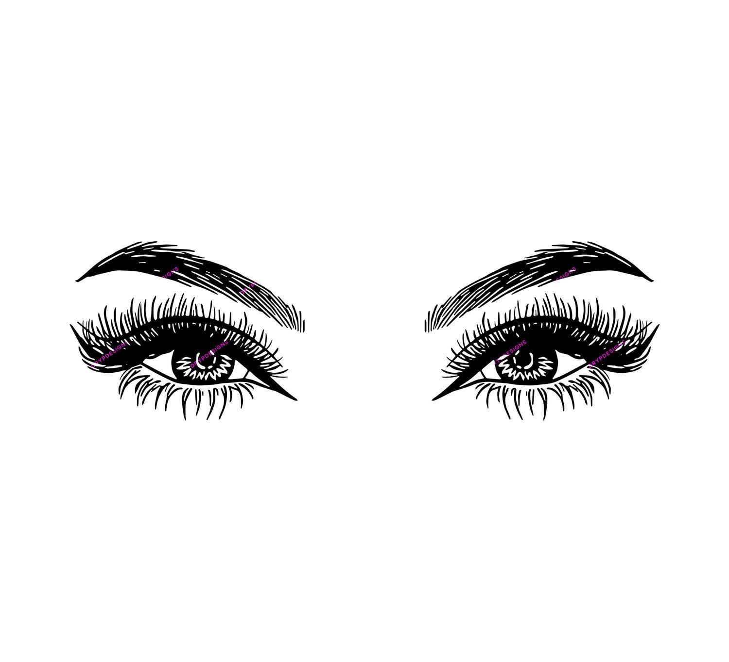 1500x1364 Full Cat Eye Lashes SVG + PNG Illustration