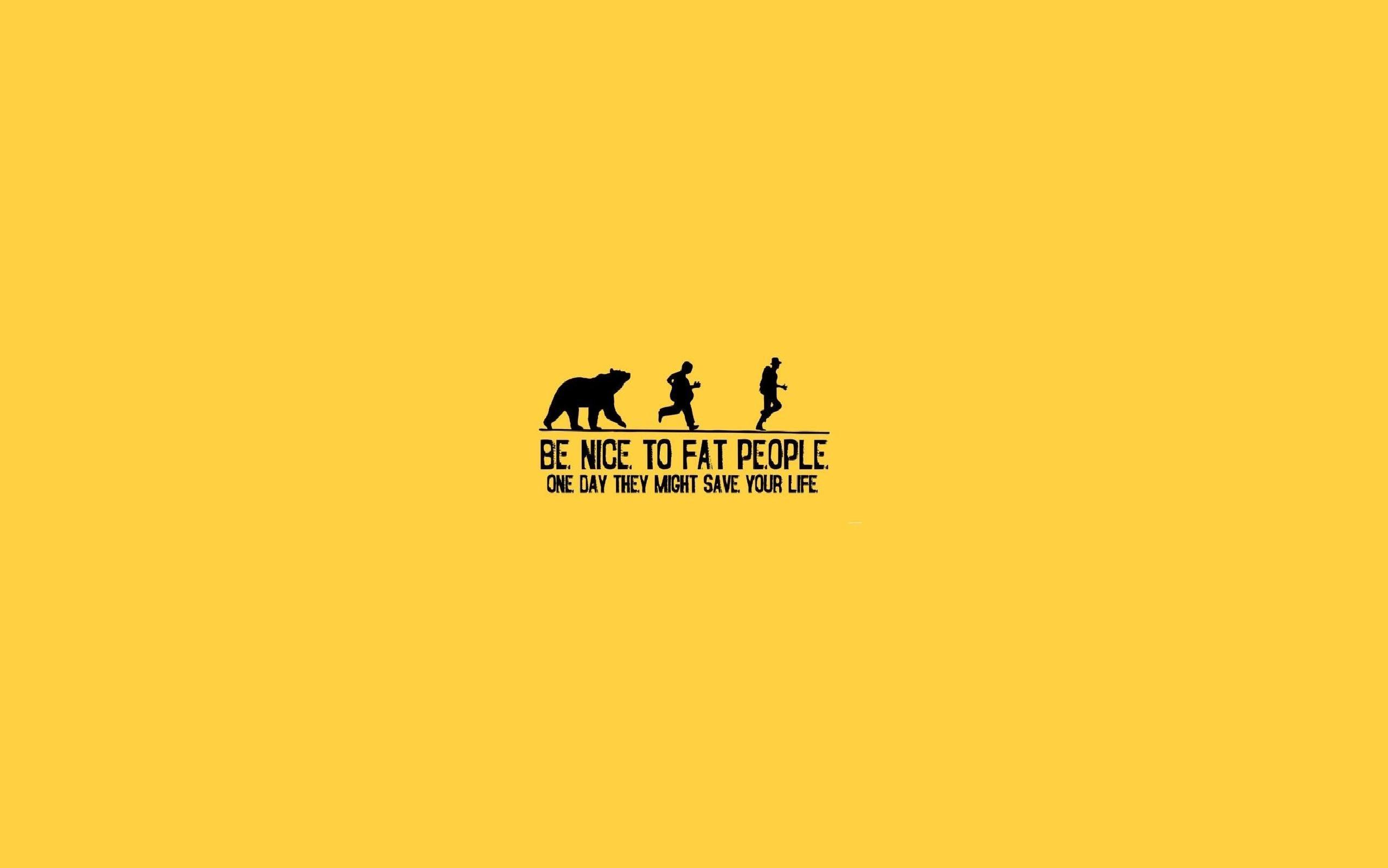 2560x1600 yellow, Fat, Funny, People, Running, Bears, Life, Yellow, Background Wallpaper HD / Desktop and Mobile Background