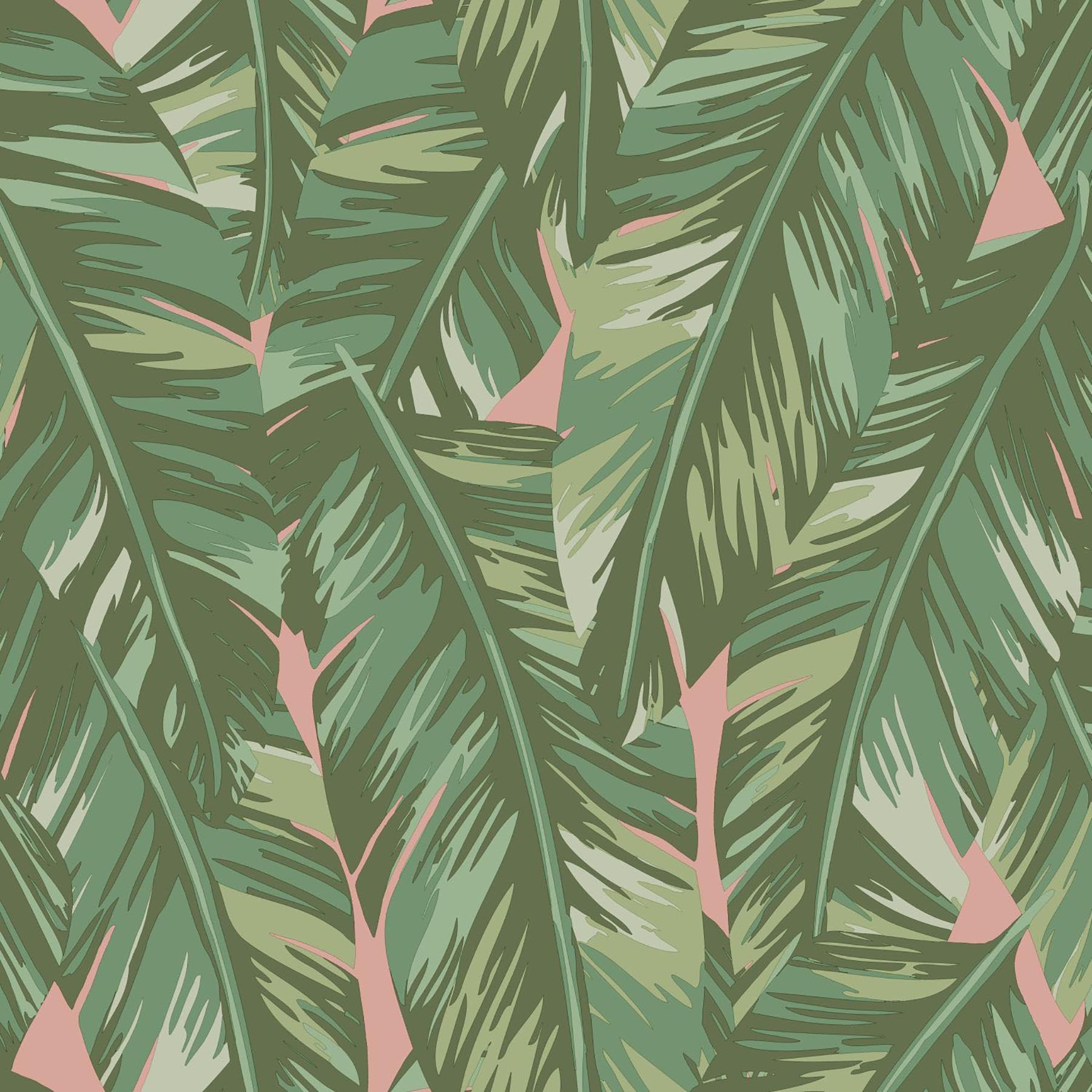 1800x1800 ESTA Home Dumott Olive Tropical Leaves Wallpaper