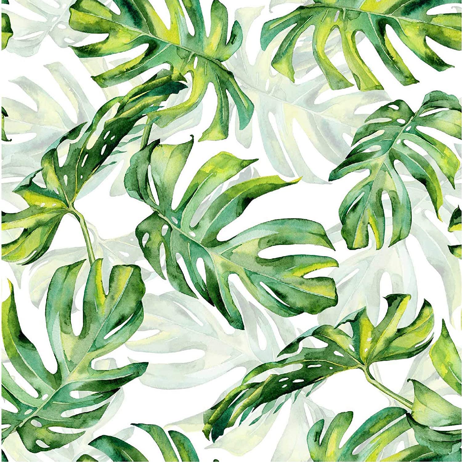 1500x1500 Meihodan Tropical Green Leaf Peel and Stick Wallpaper Palm Leaves Self Adhesive Removable Wallpaper Waterproof Decorative Contact Paper 17.7in x 9.8ft