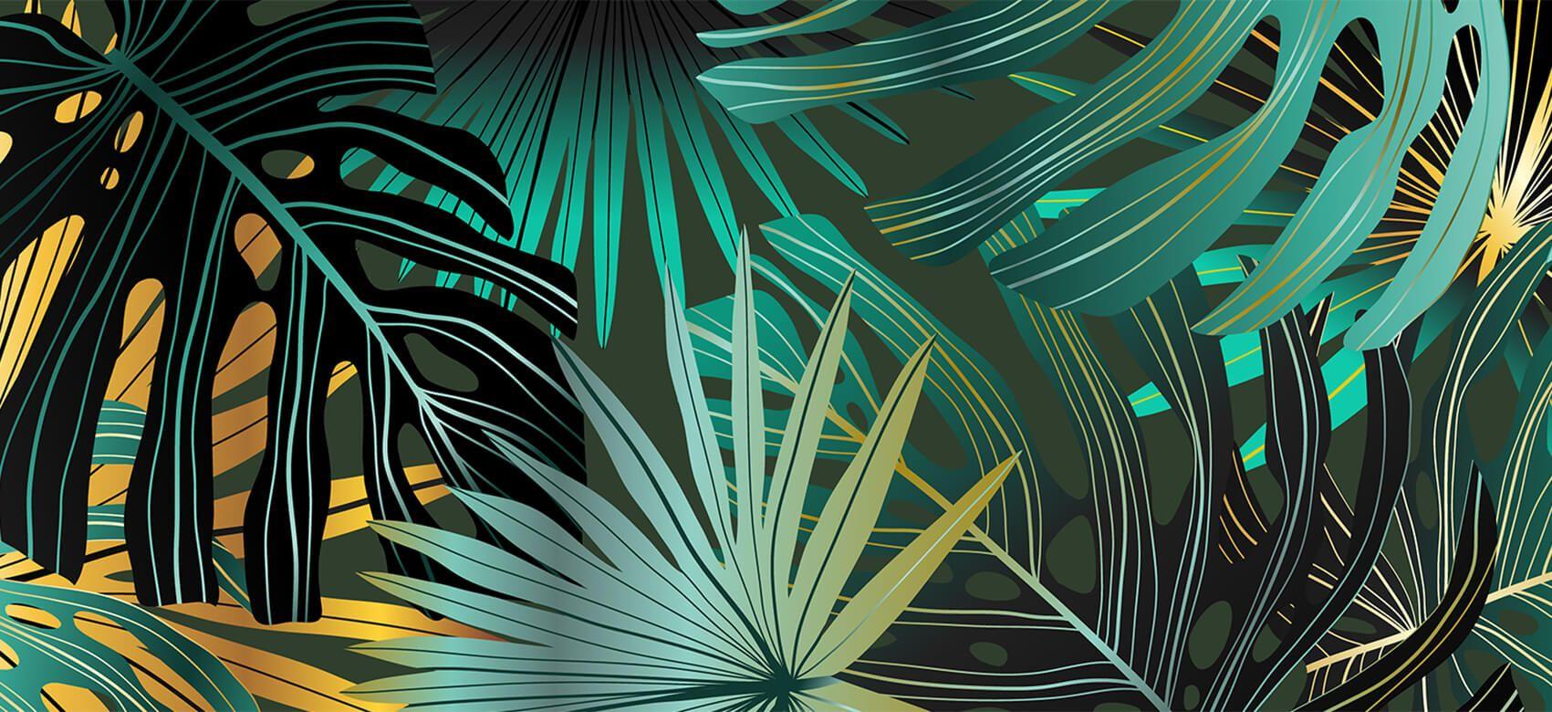 1701x780 Panorama tropical leaves