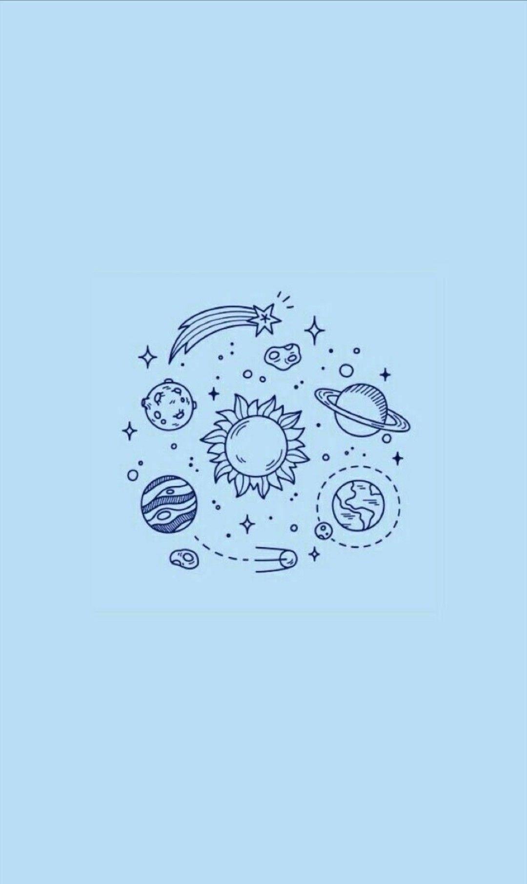 1080x1809 Download Cute Blue Phone Galaxy Wallpaper
