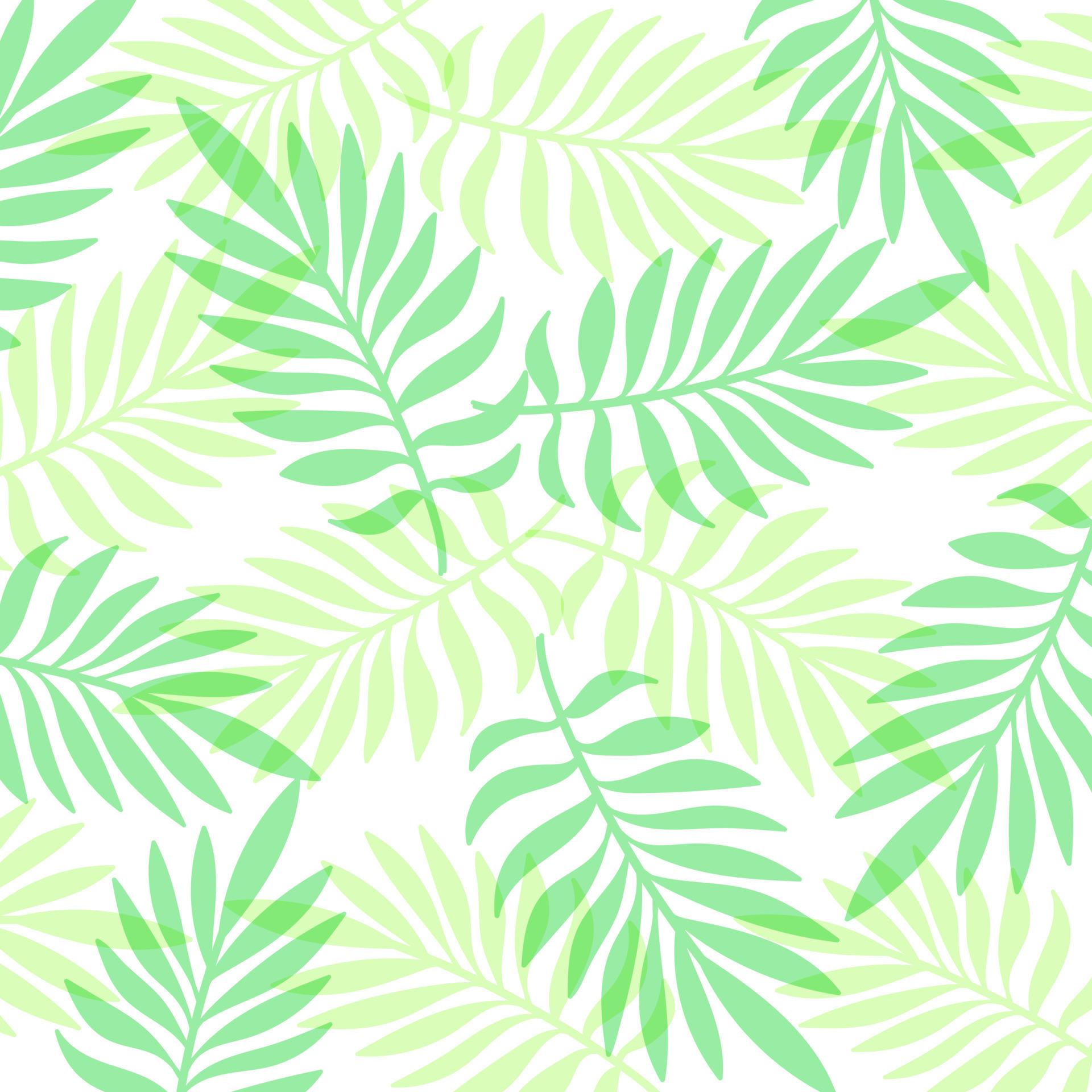 1920x1920 Simple Tropical Leaves Background. Abstract Backdrop With Overlaying Palm Leaves of Green and Mint Color. Summer Exotic Wallpaper Vector