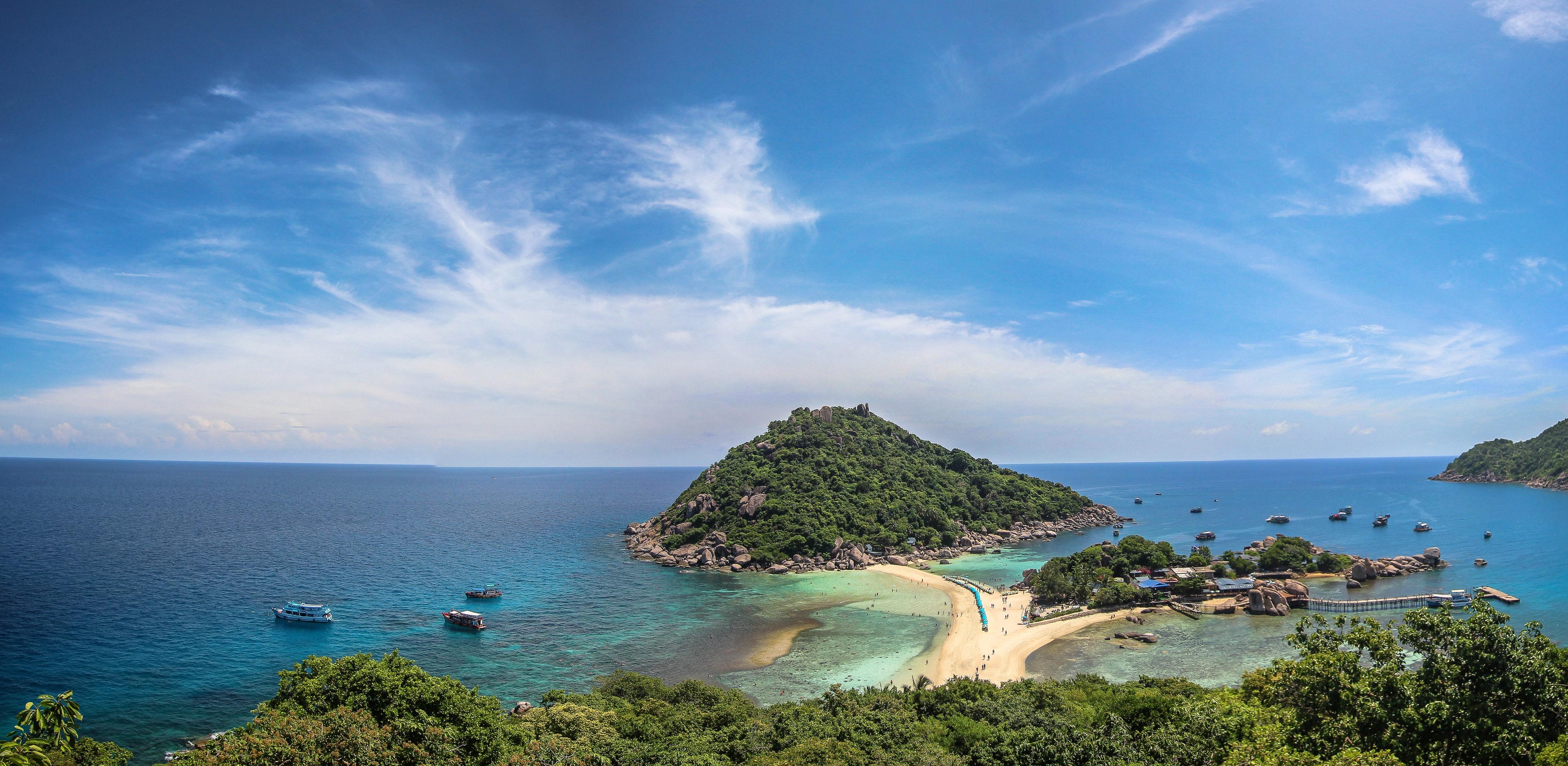 4500x2200 4K, Koh Tao island, Thailand, Island, Tropics, Coast, Sky Gallery HD Wallpaper