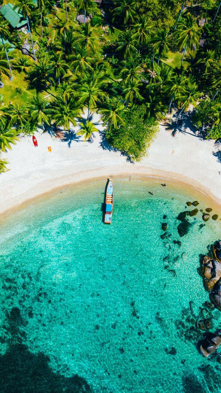 736x1308 Beach, bird eye view, Koh Tao, Thailand, 1080x1920 wallpaper. Birds eye view, Wallpaper, Landscape