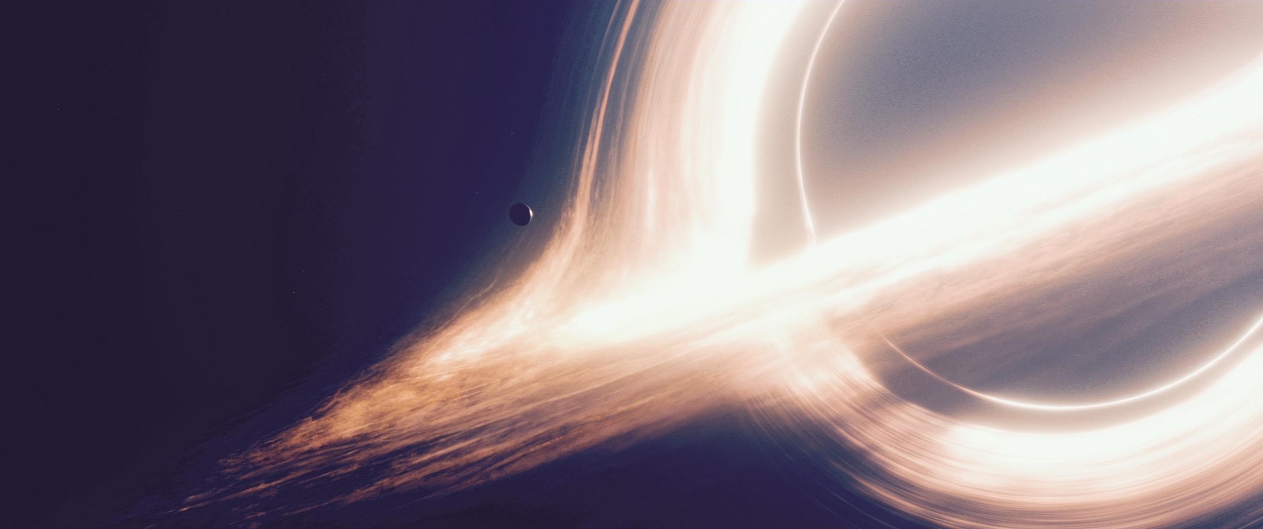 2560x1072 Black Hole Wallpaper