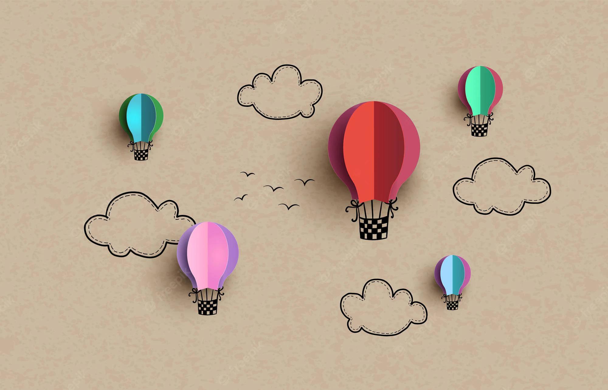 2000x1285 Download Hot Air Balloon Pop Up Art Wallpaper
