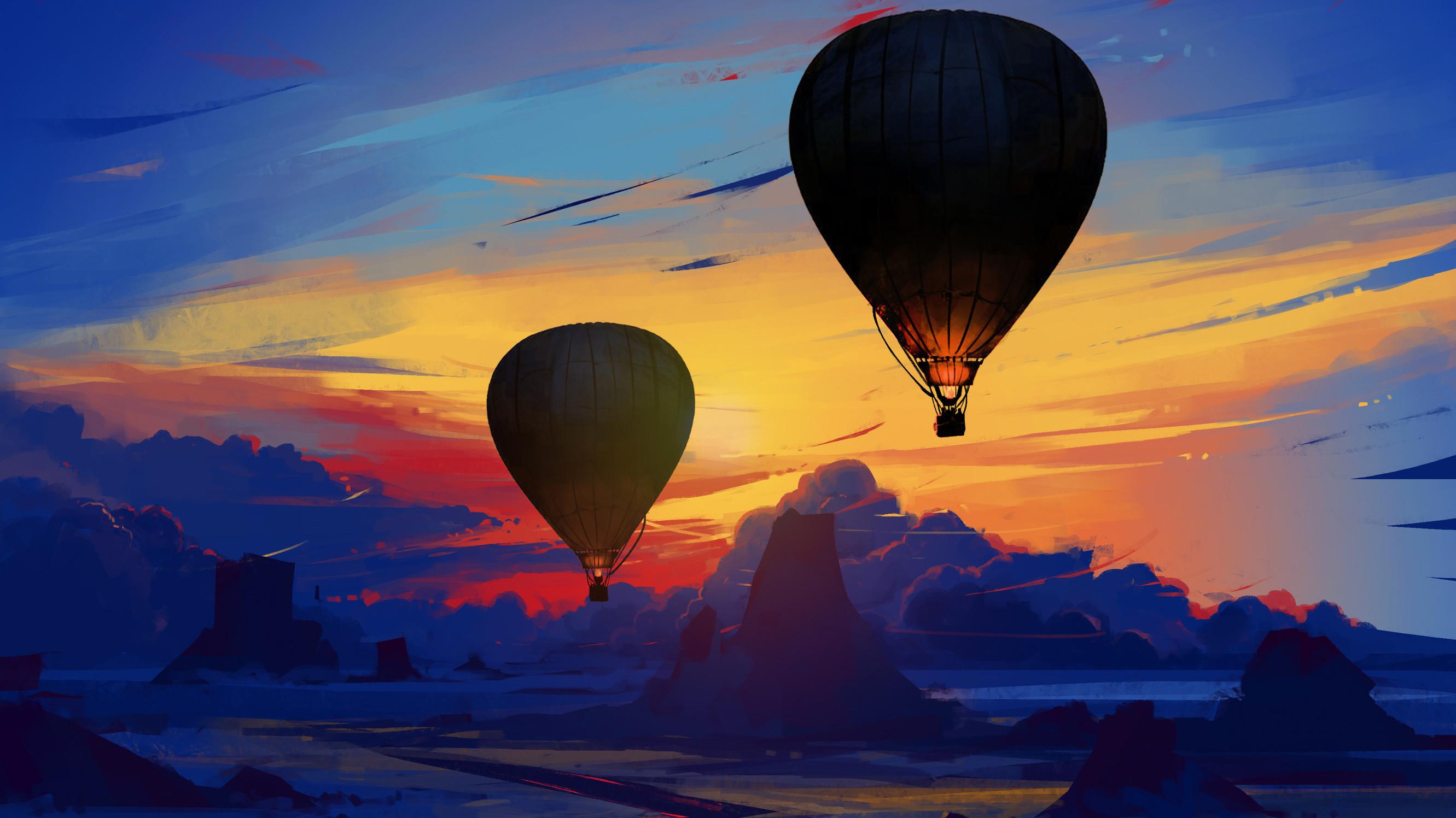 2662x1497 Air Balloon Floating, HD Artist, 4k Wallpaper, Image, Background, Photo and Picture