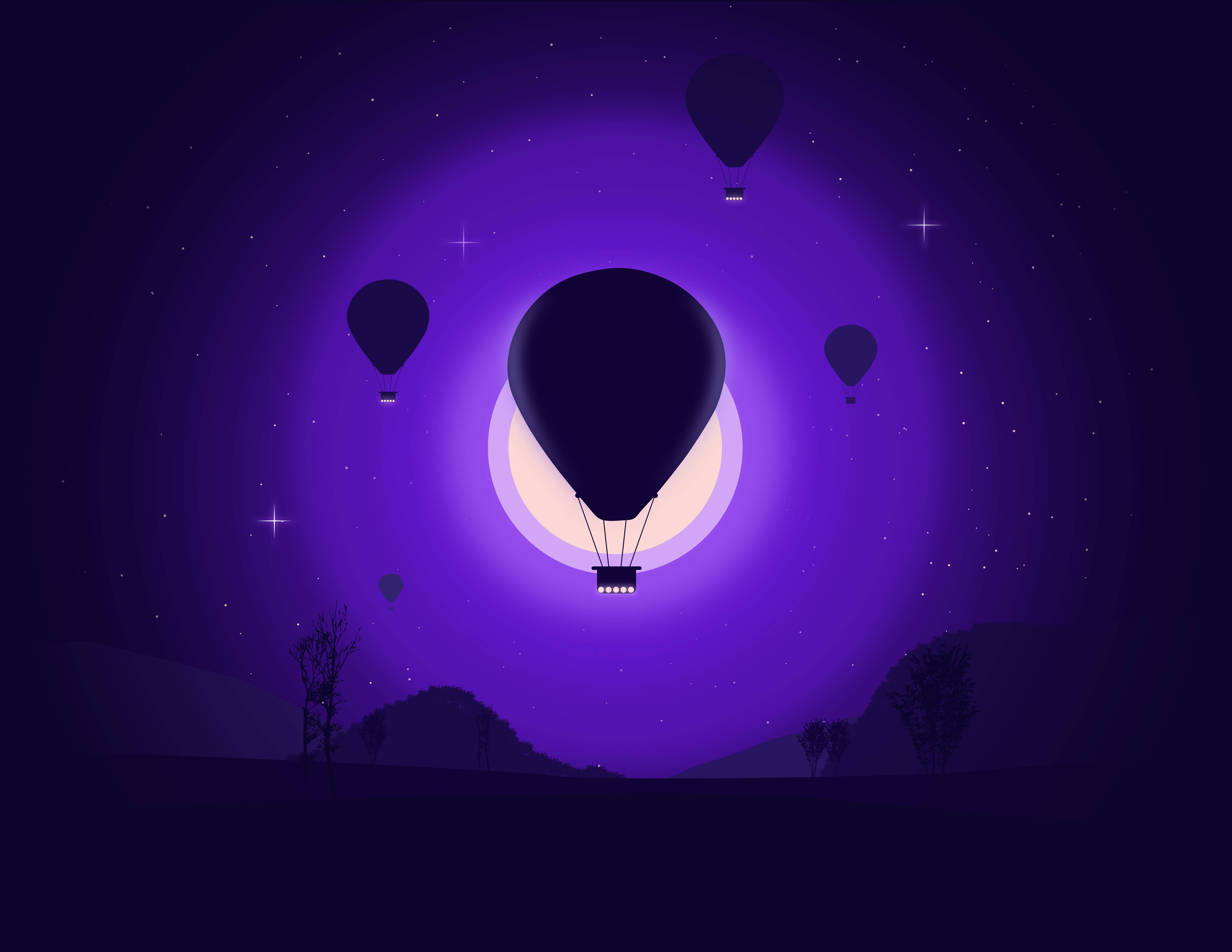 6875x5313 Hot Air Balloon Art 5K Wallpaper, HD Other 4K Wallpaper, Image, Photo and Background