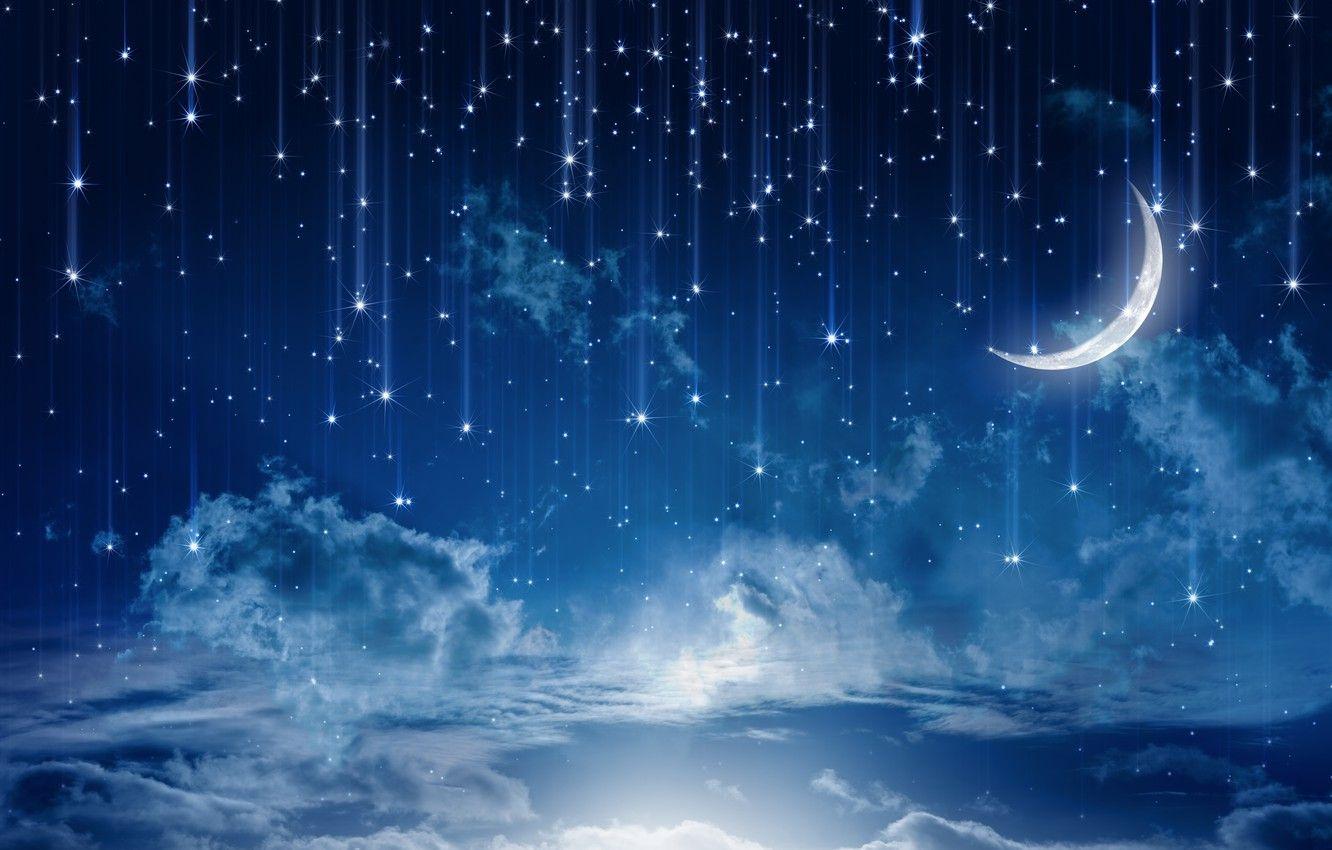 1332x850 Moon Night Sky Wallpaper