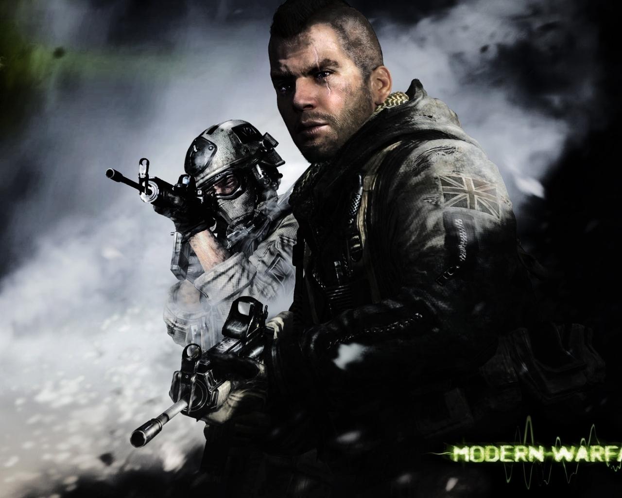 1280x1024 Resolution Call Of Duty Modern Warfare Soldiers, Scar 1280x1024 Resolution Wallpaper