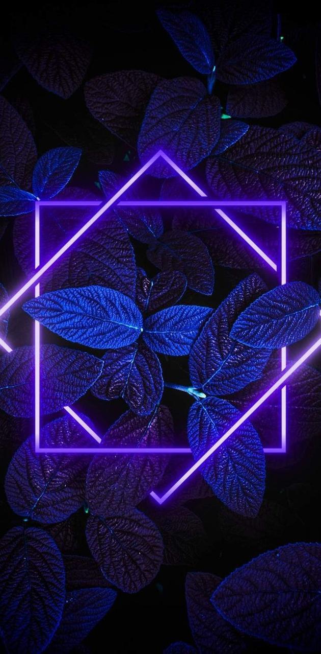 630x1280 Purple Neon Leaves wallpaper