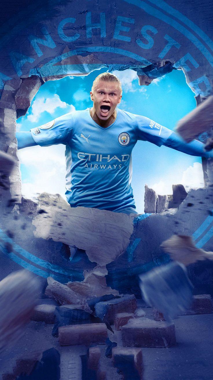 736x1308 Haaland Man City Wallpaper