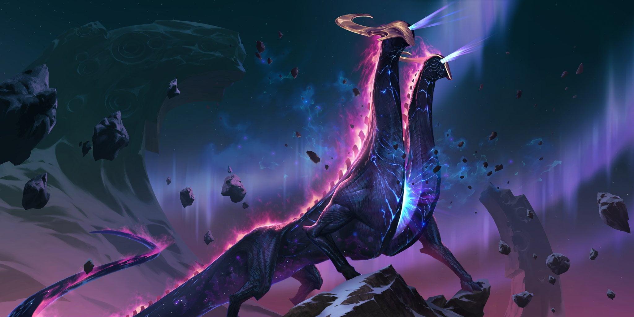 2048x1024 Wallpaper / cosmic horror, 1080P, neon, creature, aliens, Legends of Runeterra free download