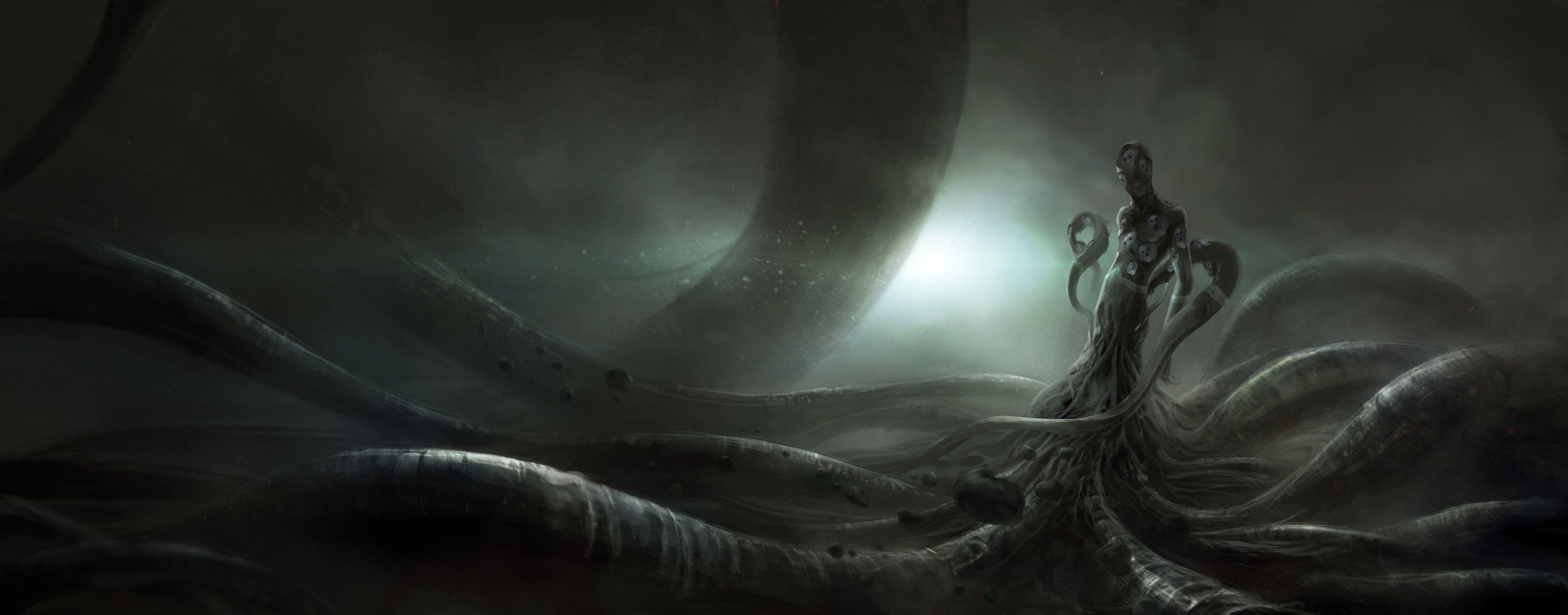 3488x1369 4k Desktop Horror Wallpaper