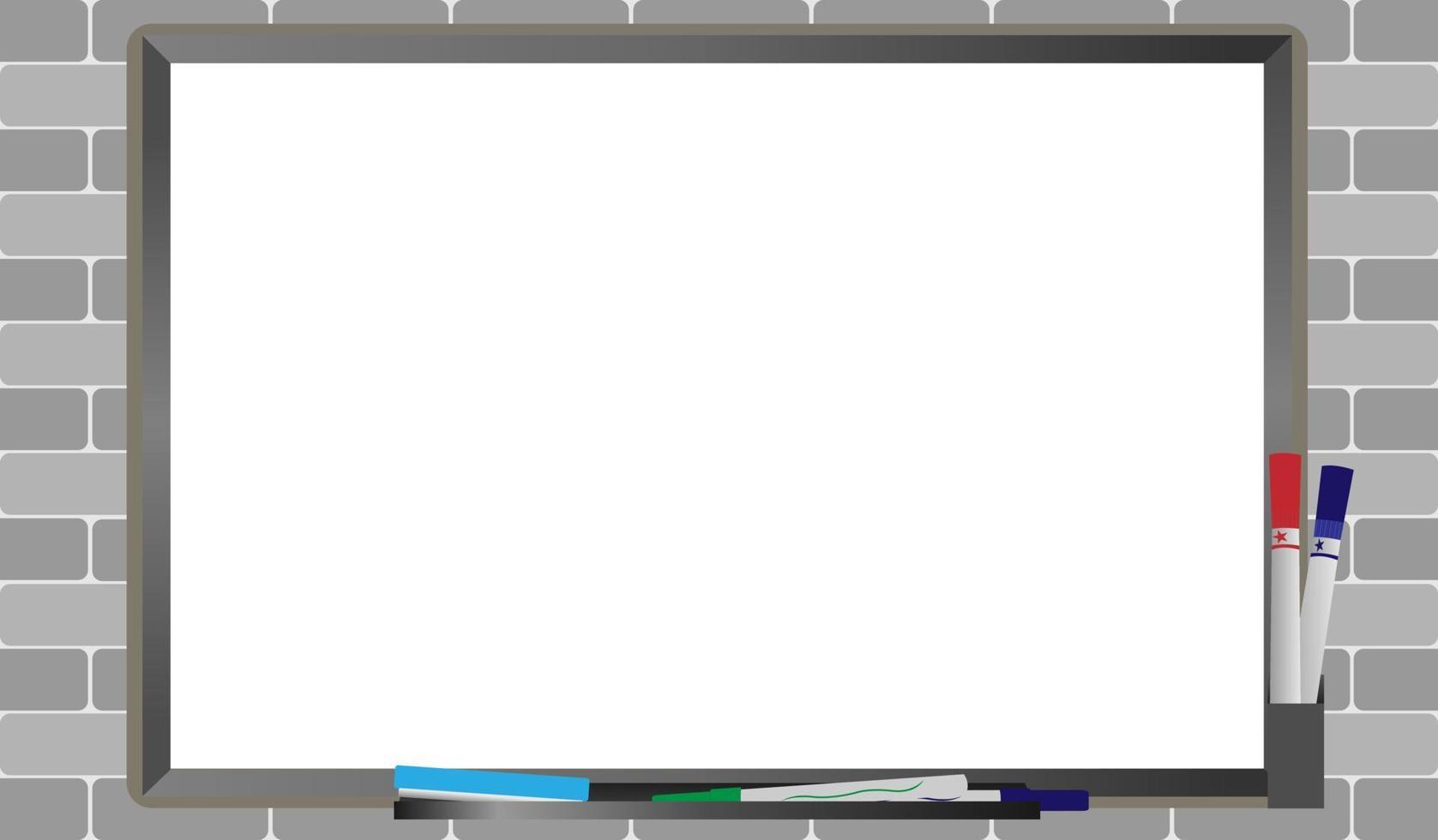 1677x980 Whiteboard and equipment in white wall background for copy space background, wallpaper, ads, announcement, advertisement and other