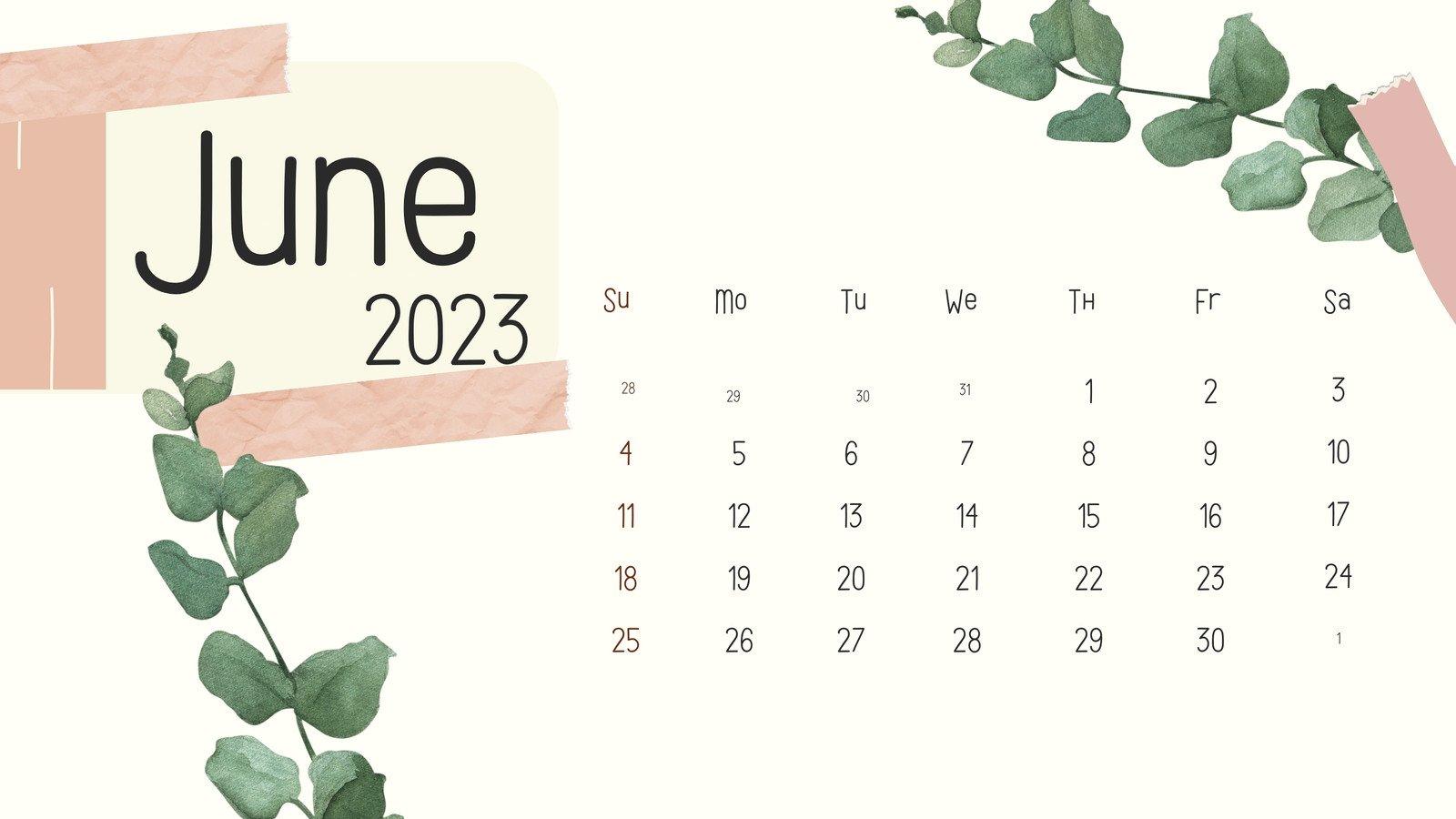 June 2023 Calendar Wallpapers Top Free June 2023 Calendar Backgrounds