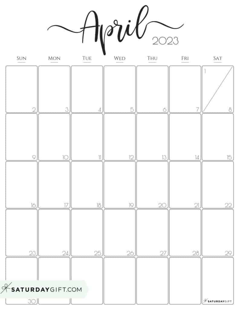 791x1024 April 2023 Calendar Cute & FREE Printables