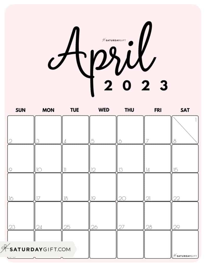 791x1024 April 2023 Calendar Cute & FREE Printables