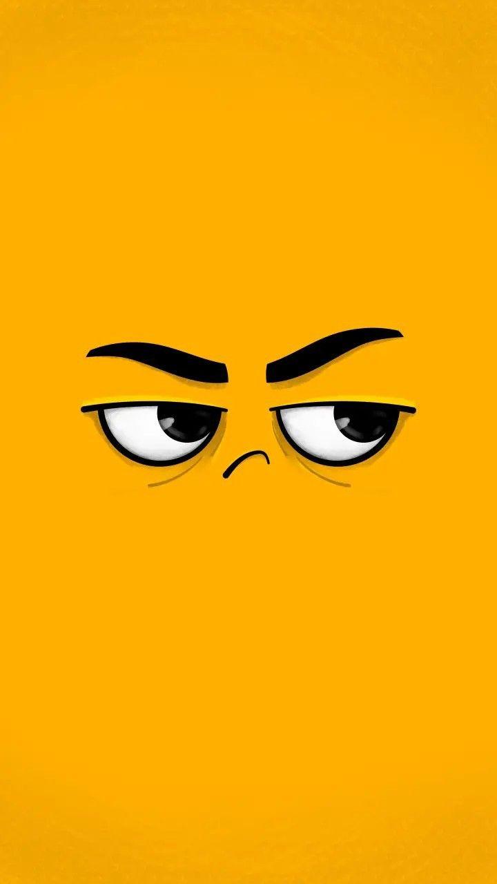 720x1280 Yellow background, cartoon Wallpaper