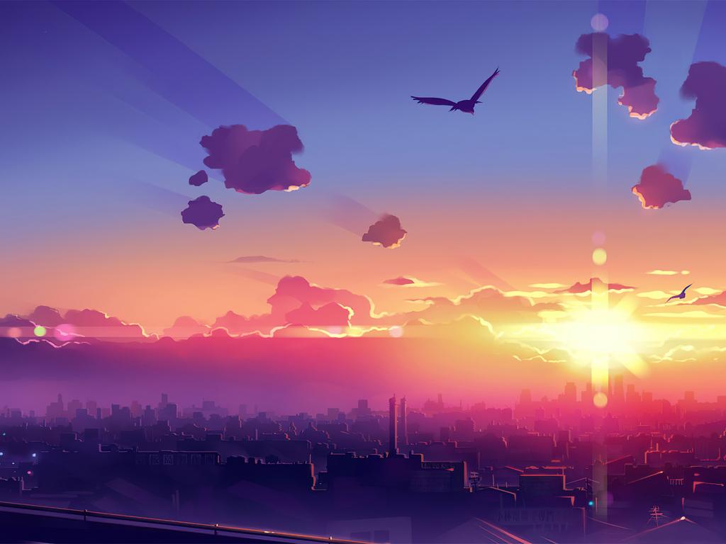 1024x768 Anime Scenery Sunset 4k Wallpaper, 1024x768 Resolution HD 4k Wallpaper, Image, Background, Photos and Picture