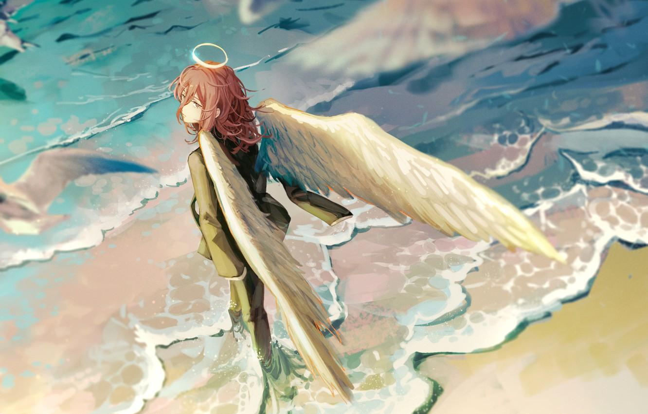 1332x850 Wallpaper sea, guy, Chainsaw Man, Angel Devil image for desktop, section арт