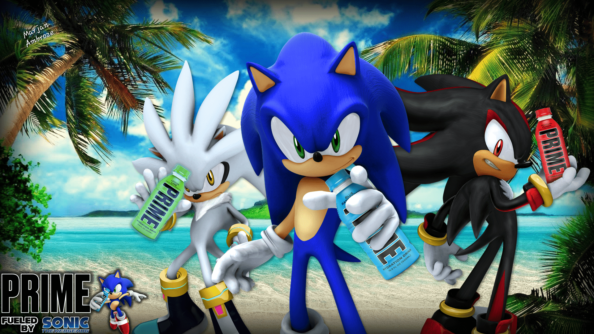 1920x1080 Sonic Prime is coming this winter, so I made 4 posters with Sonic characters holding Prime Hydration drinks from YouTubers KSI & Logan Paul! What do you lot think???