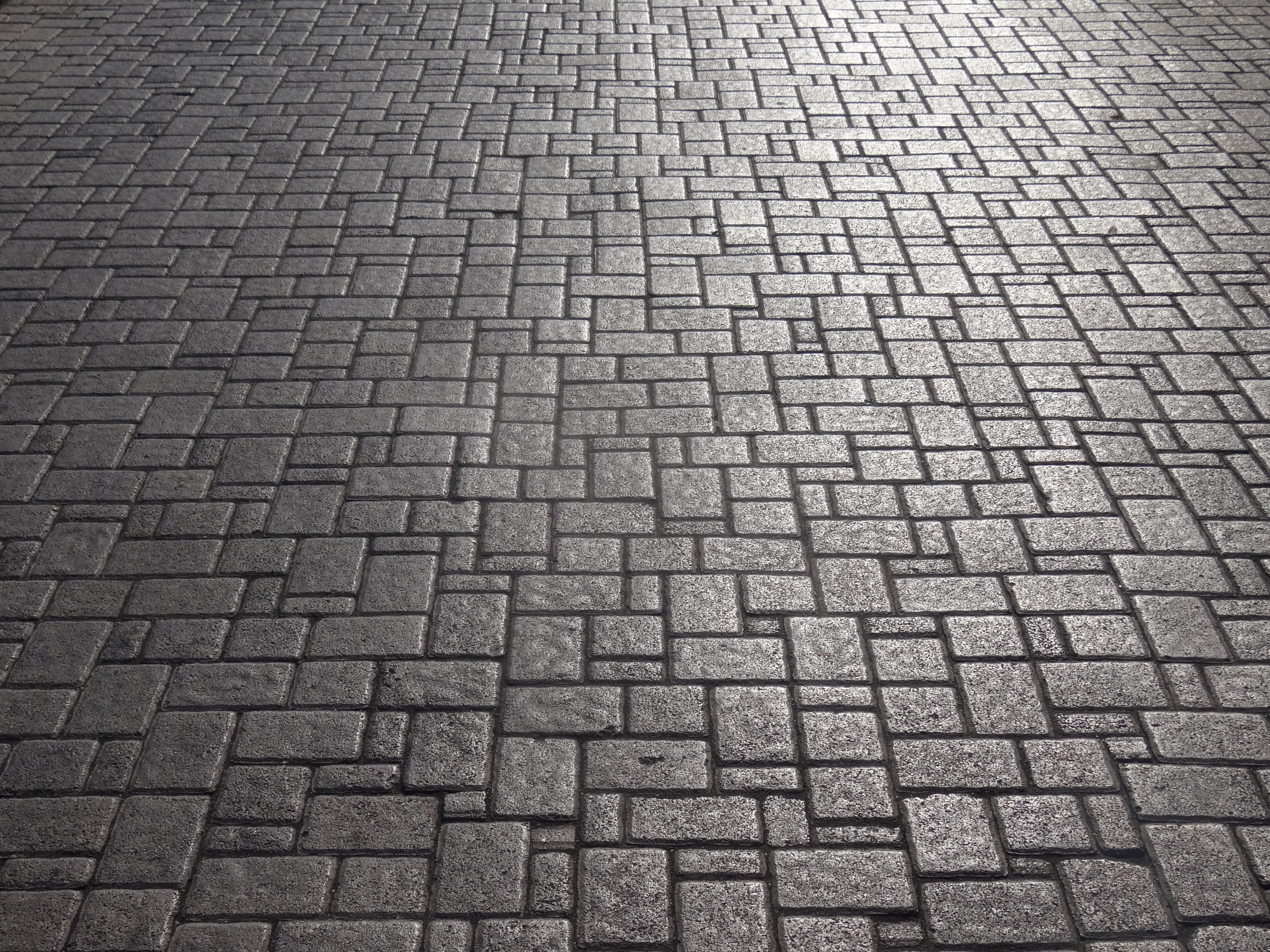 4608x3456 Wallpaper / pavement, repetition, road, city, background, textured, gray, flooring, no people, road construction, street, brick, texture, footpath, paved, space, day free download