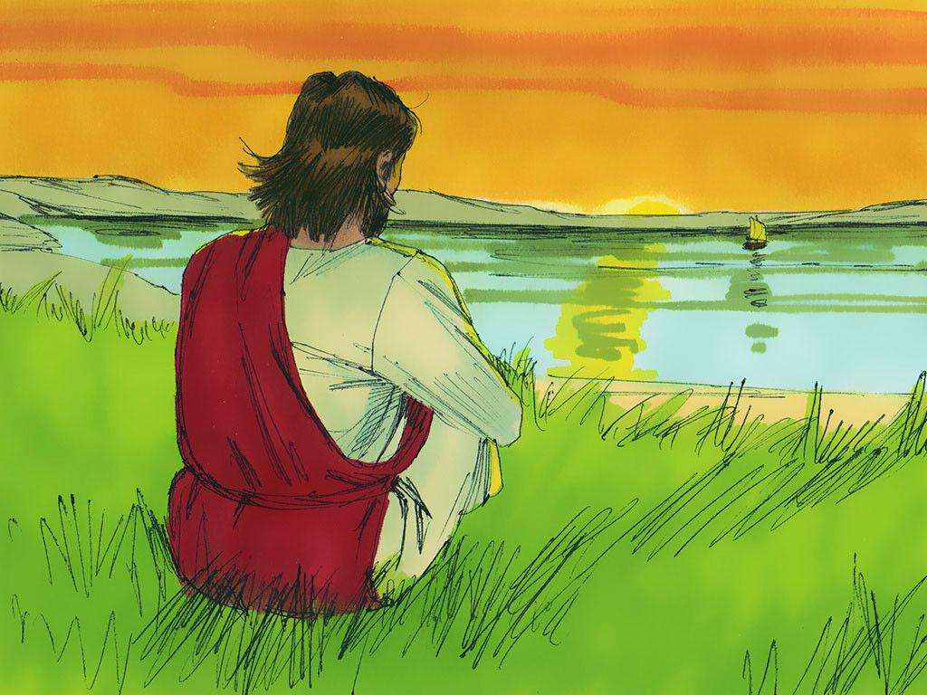 1024x768 FreeBibleimage - Jesus Walks On Water - Peter Walks On Water And Is Rescued By Jesus (Matthew 14:22 Mark 6:45 John 6:16 24)