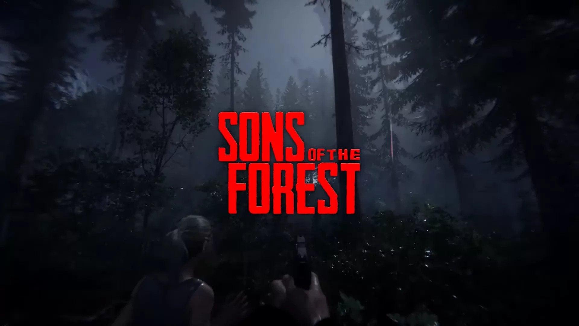 An image displaying the gameplay of Sons of The Forest with logo