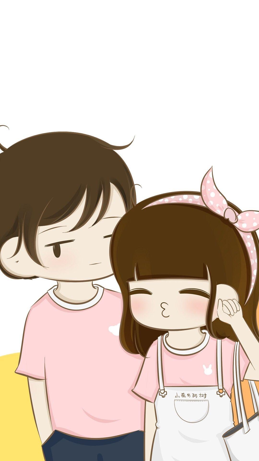 1080x1920 Couple illustration. Cute love cartoons