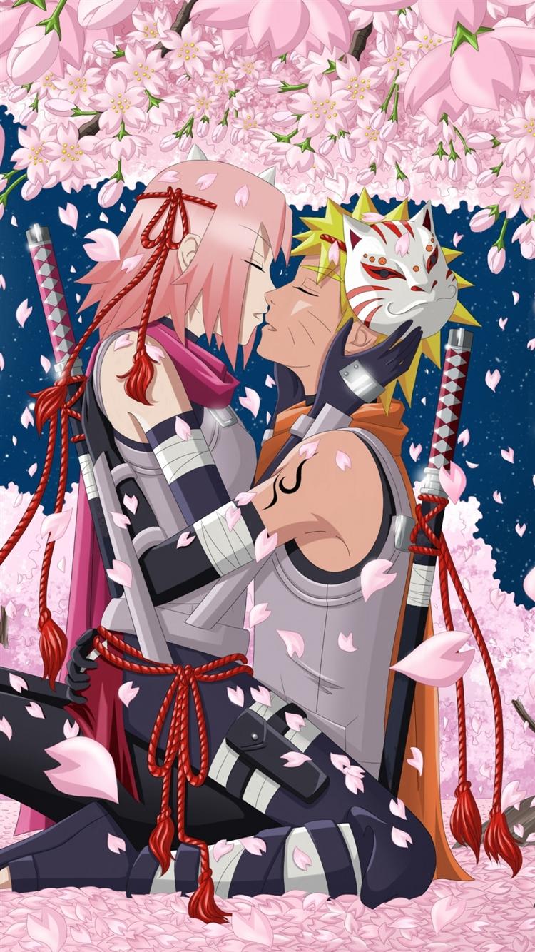 750x1334 Anime Naruto Uzumaki Naruto Haruno Sakura Girl Man Night Moon Trees Cherry iPhone 8 Wallpaper Free Download
