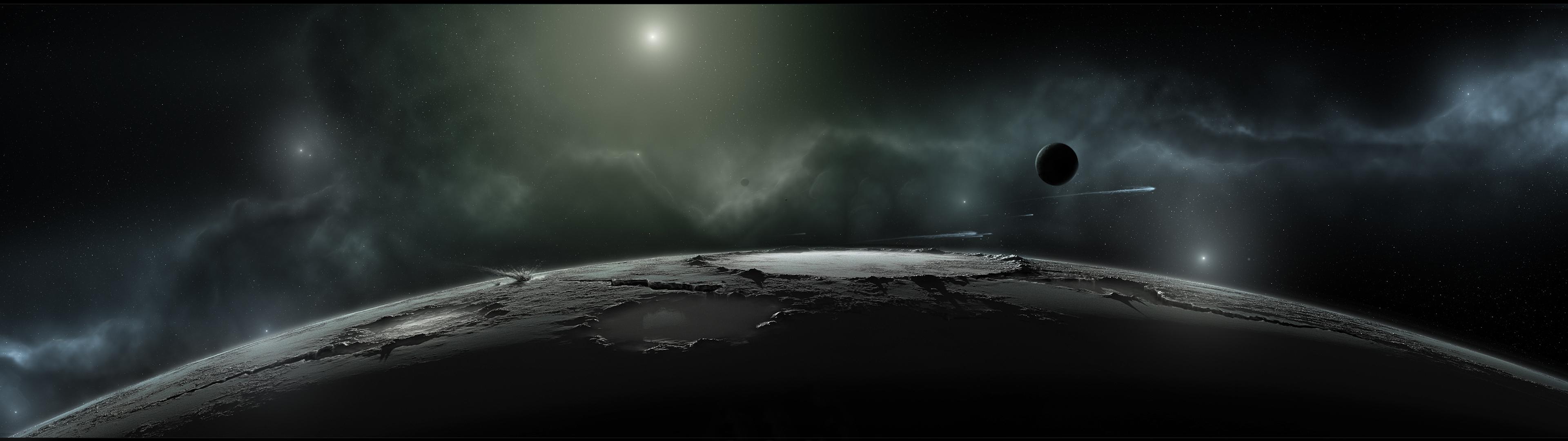 3840x1080 Sci Fi, Planet, HD Wallpaper
