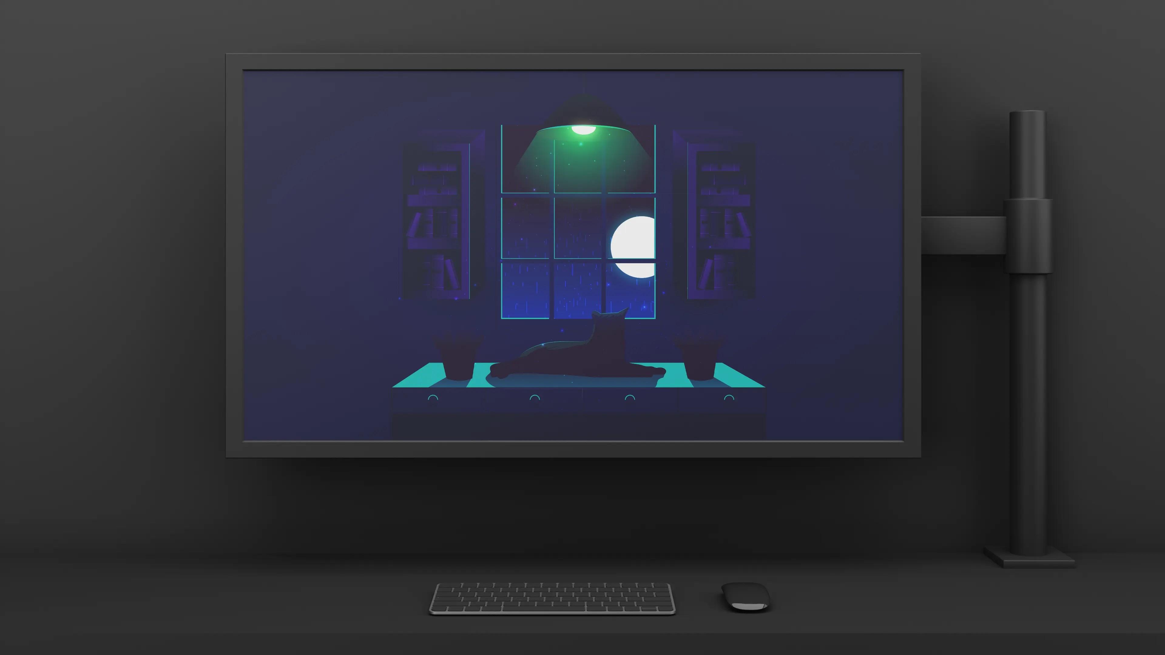 3840x2160 Background Wallpaper 4K For PC: Cozy Cat Lo Fi Vibe