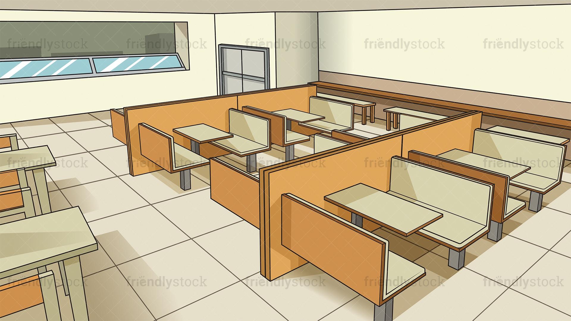 1920x1080 High School Cafeteria Background Cartoon Vector Clipart