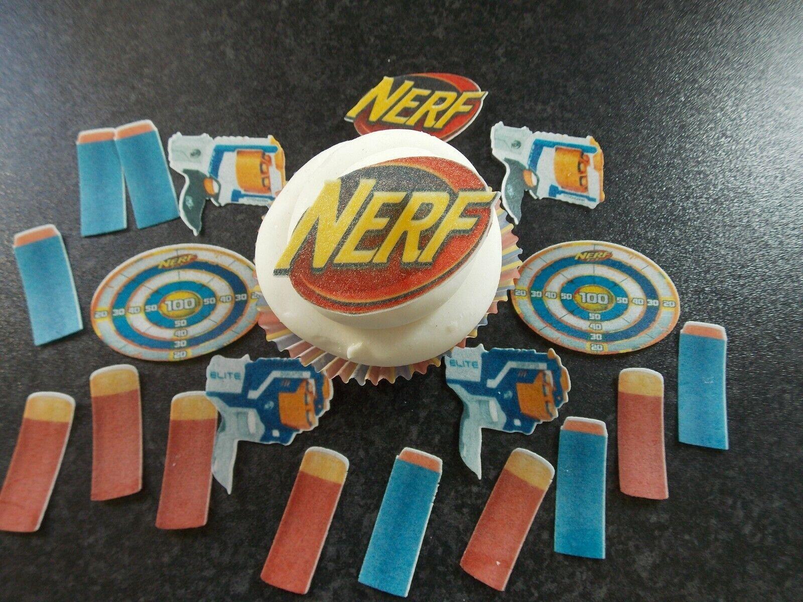 1600x1200 PRECUT Edible Nerf Gun Bullet Wafer Rice Paper Cake Cupcake Toppers