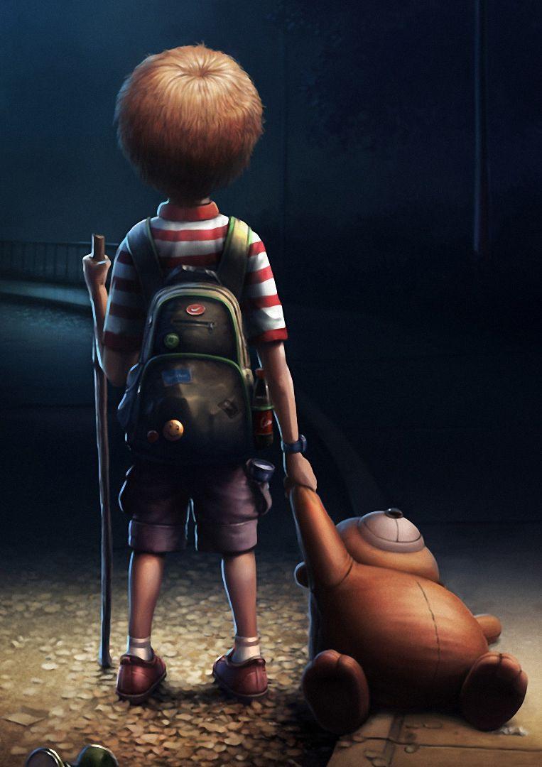 763x1080 Lonely Cartoon Wallpaper