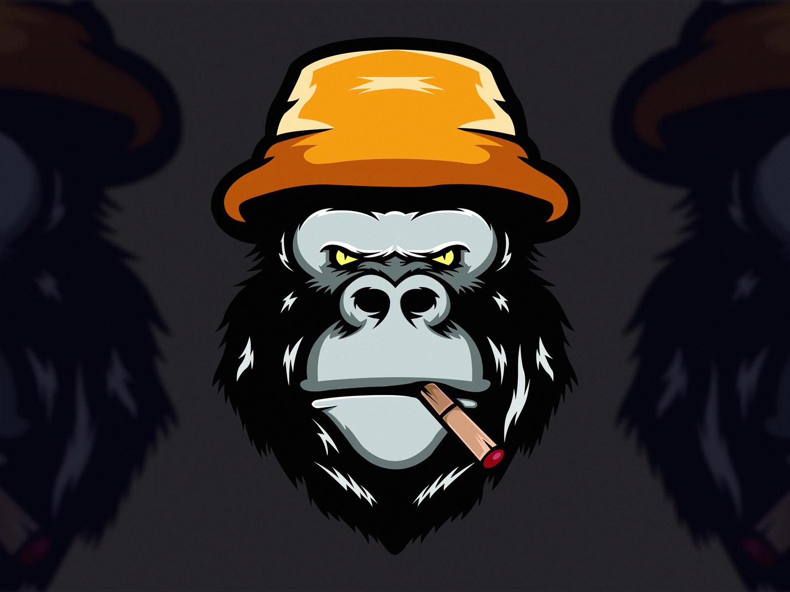 Monkey Smoking Vector Art Icons and Graphics for Free Download
