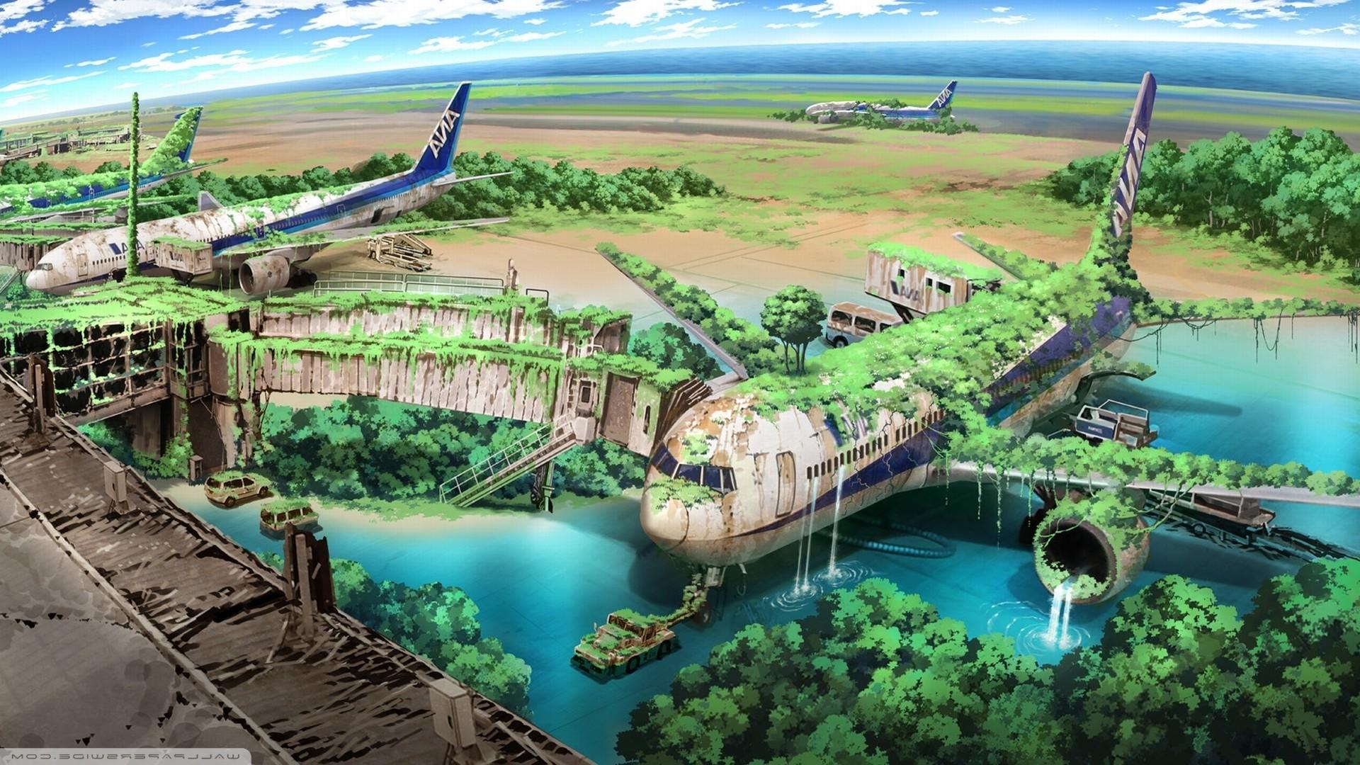 1920x1080 anime, Landscape, Sky Wallpaper HD / Desktop and Mobile Background