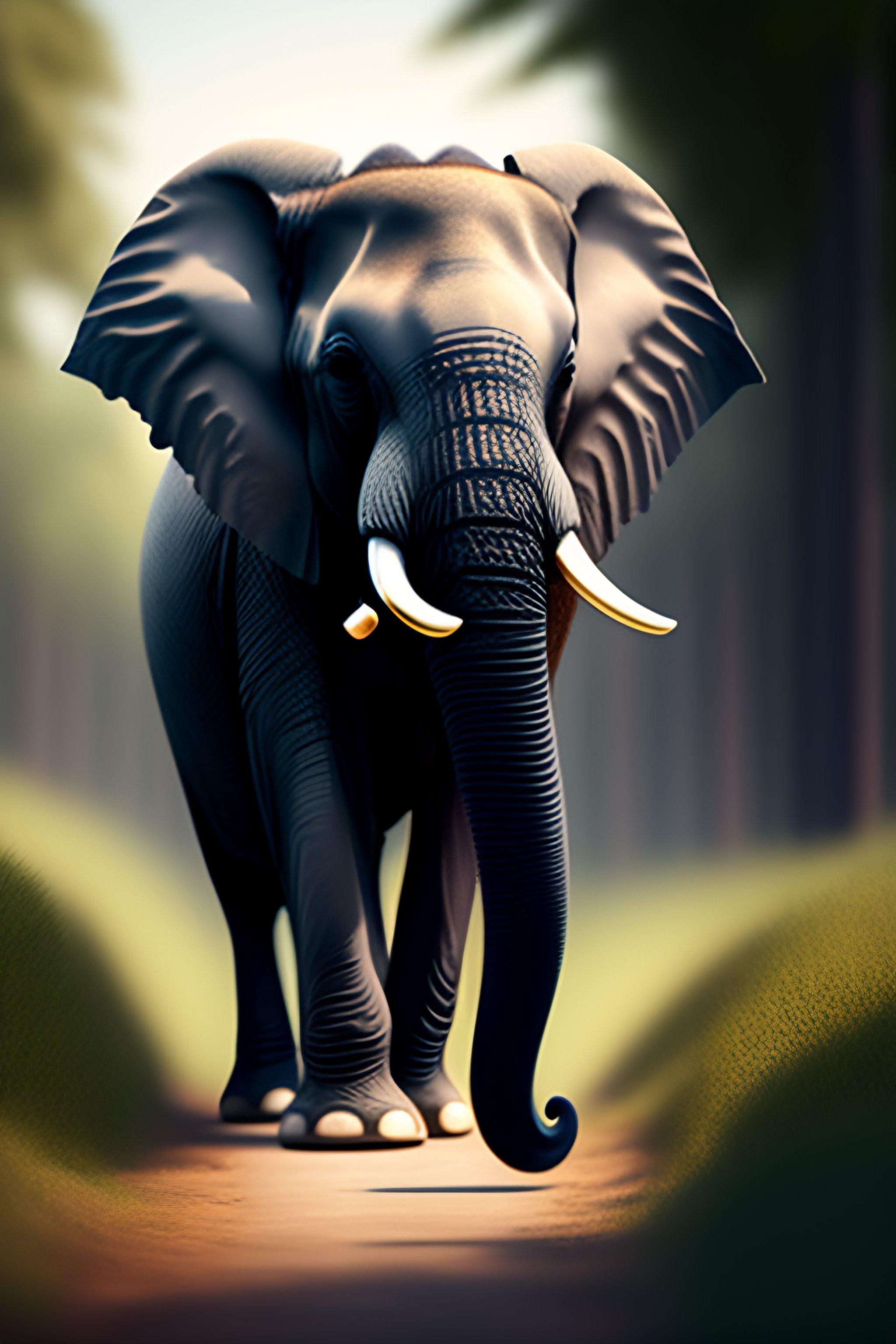 2048x3072 Lexica creature cute elephant cinematic depth of field render digital art