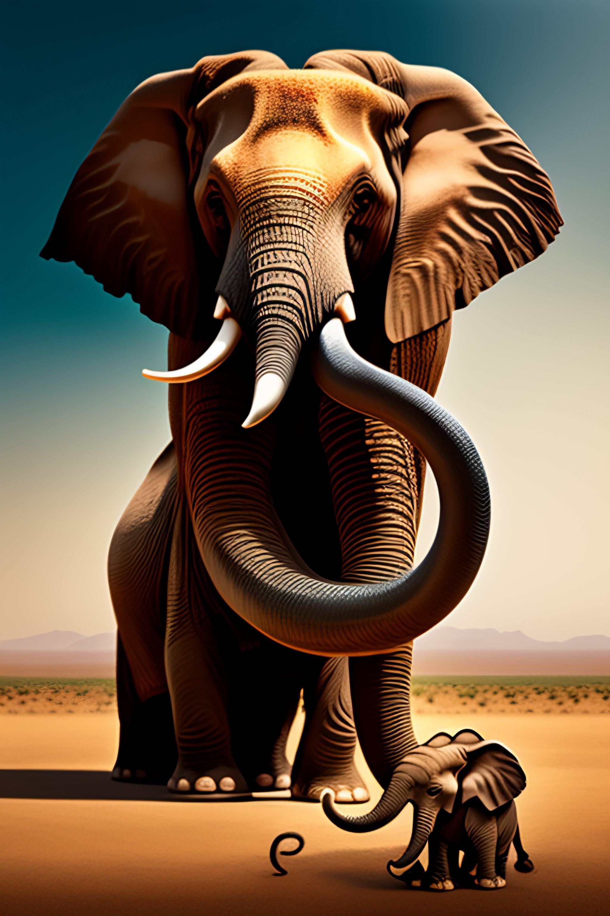 2048x3072 Lexica eating an elephant with a hat on