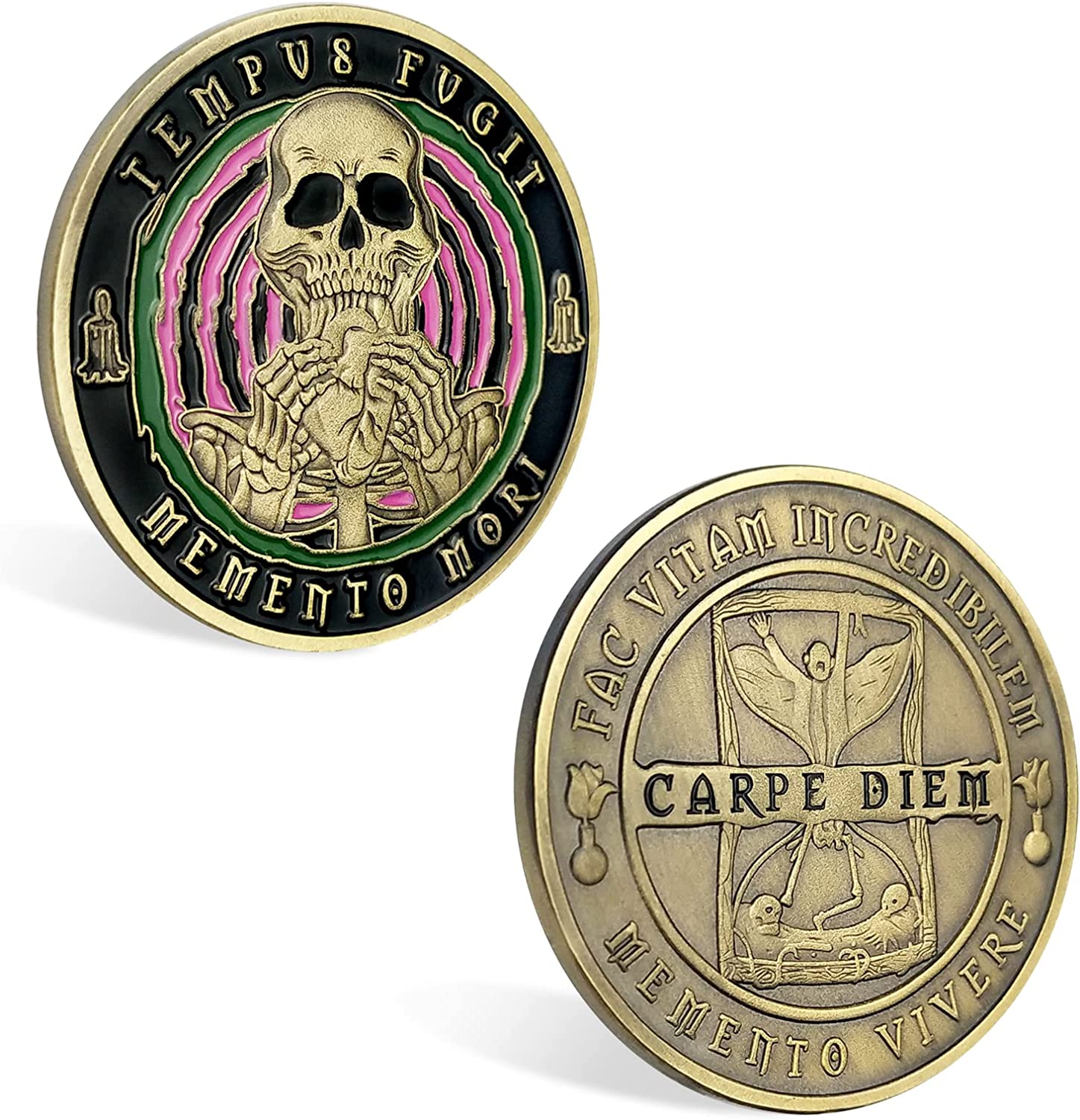 1447x1500 Memento Mori Memento Vivere Coin Momento Mori Coins Edc Coin Stoic Reminder Token