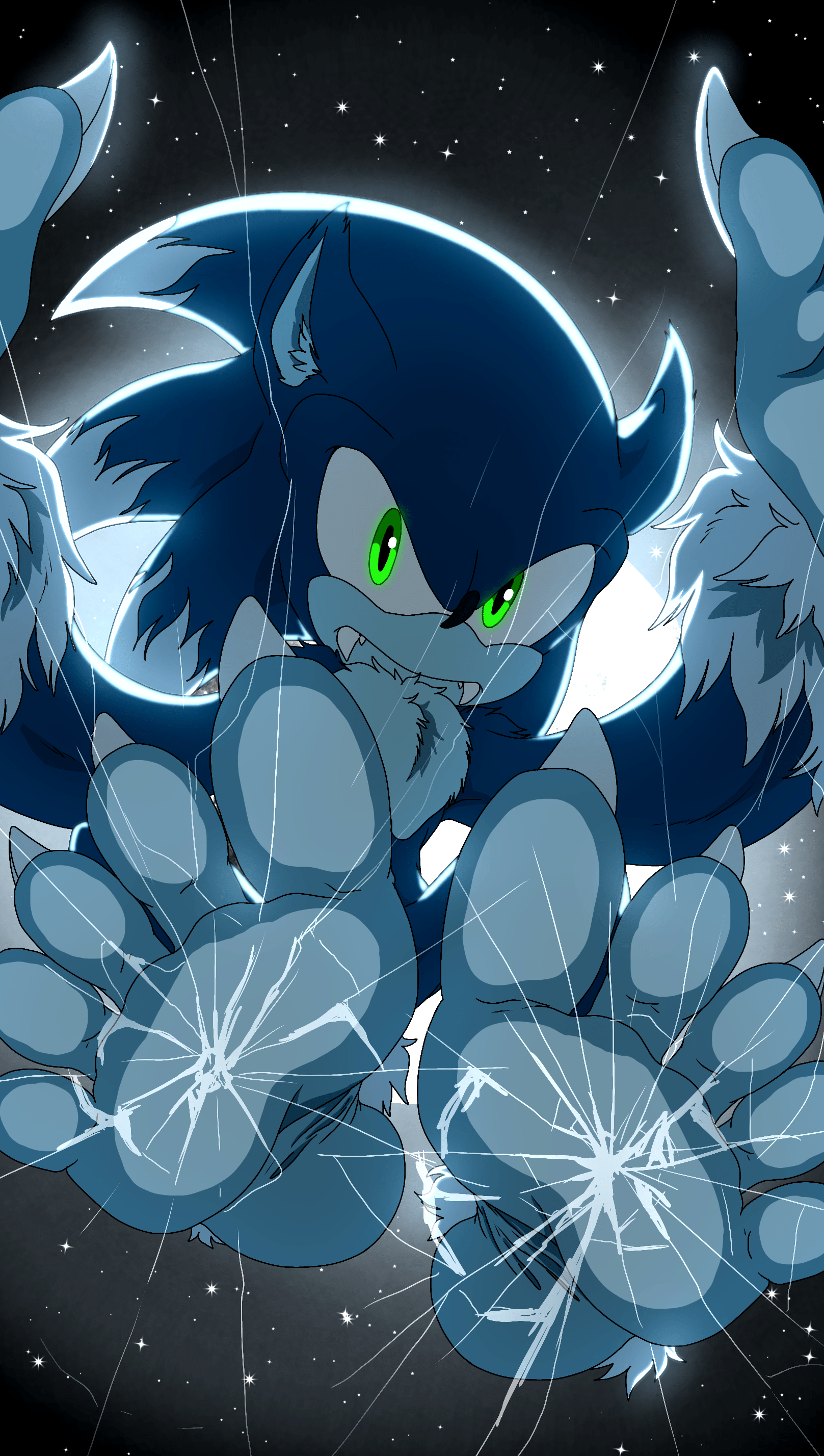 1617x2856 Werehog stomp wallpaper cracked screen