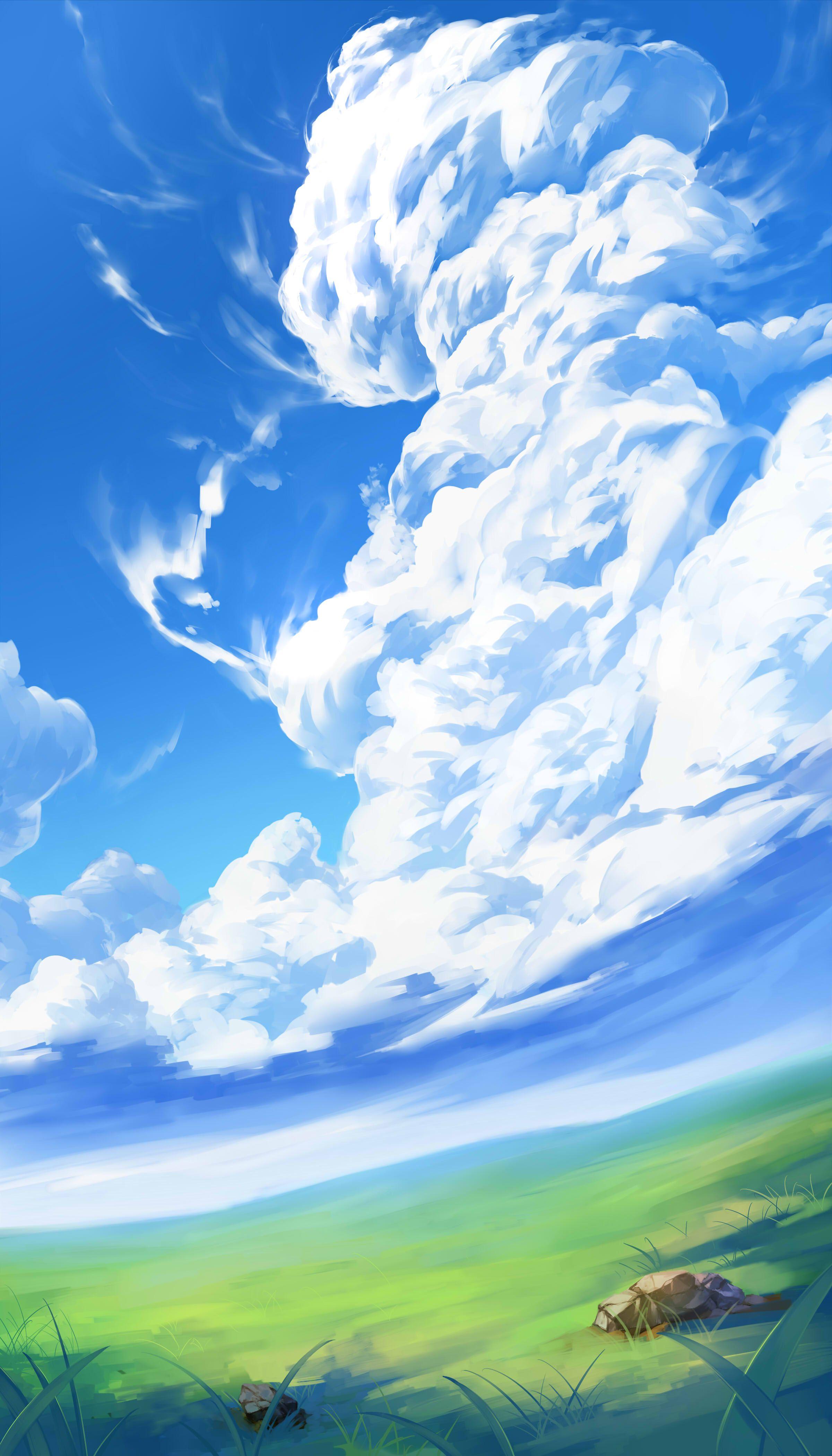 2400x4200 Anime Nature Phone Wallpaper