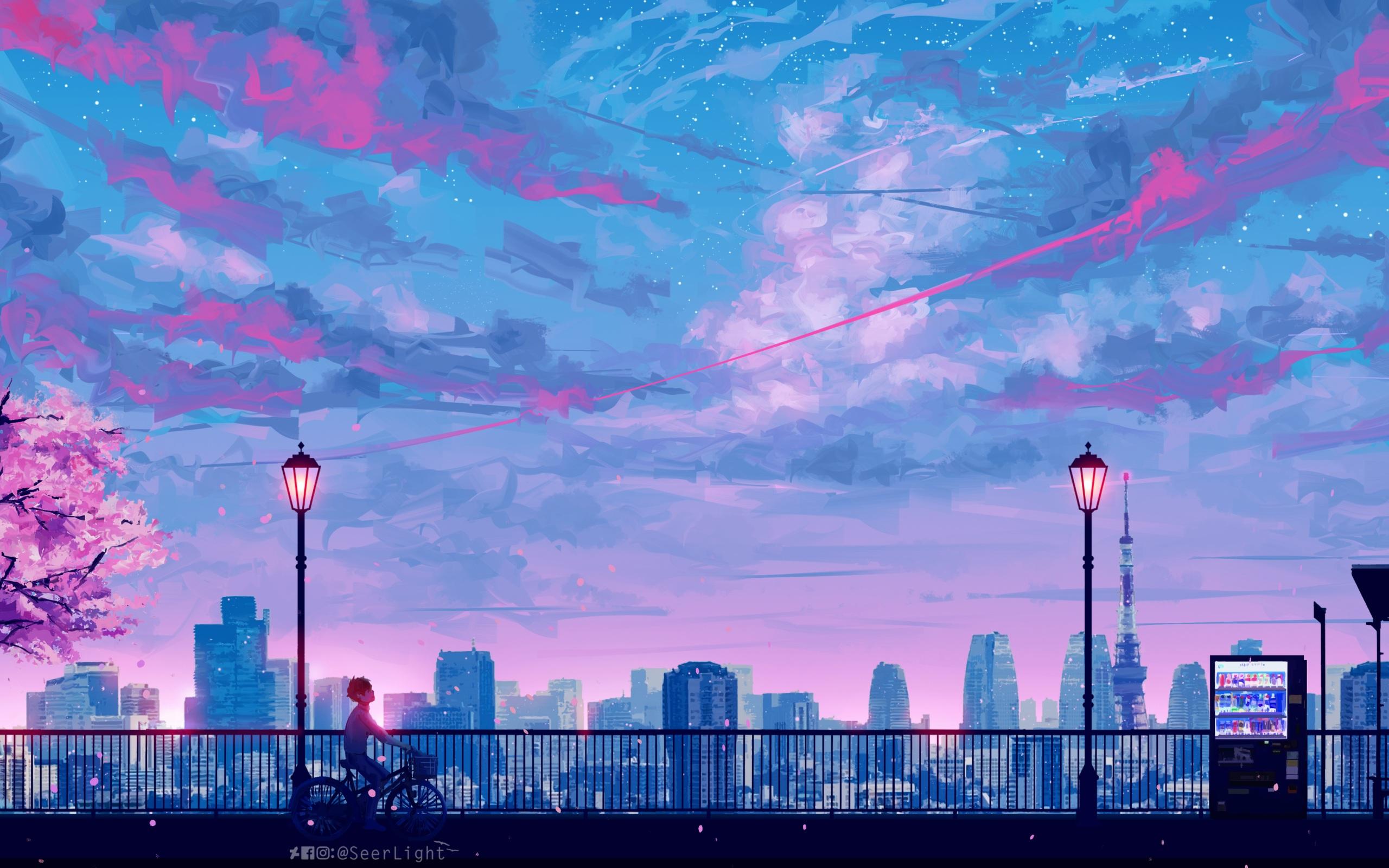 2560x1600 Wallpaper 4k Anime Cityscape Landscape Scenery 4k Wallpaper
