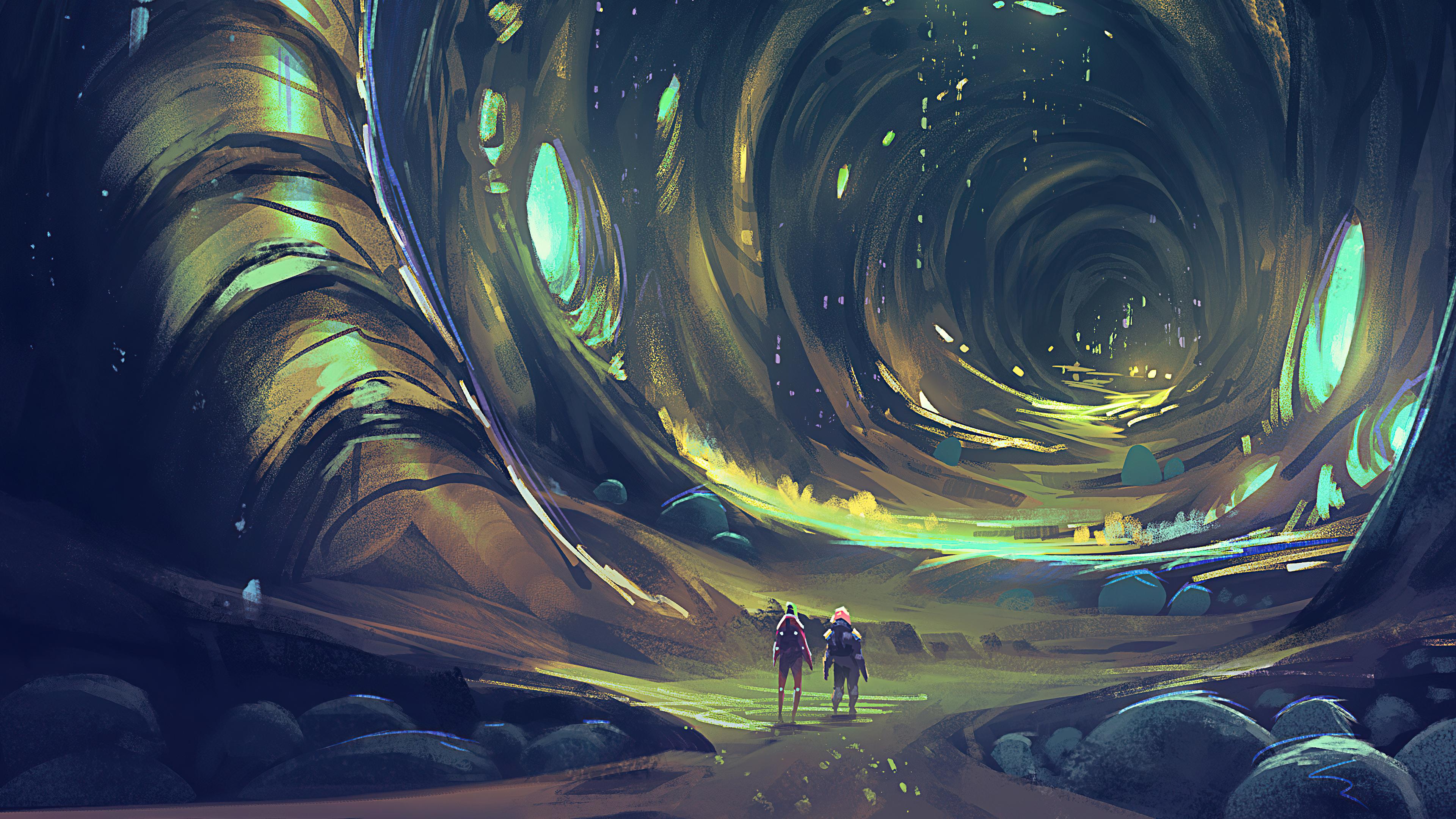3840x2160 Fantasy Cave 4K, Exploration Gallery HD Wallpaper